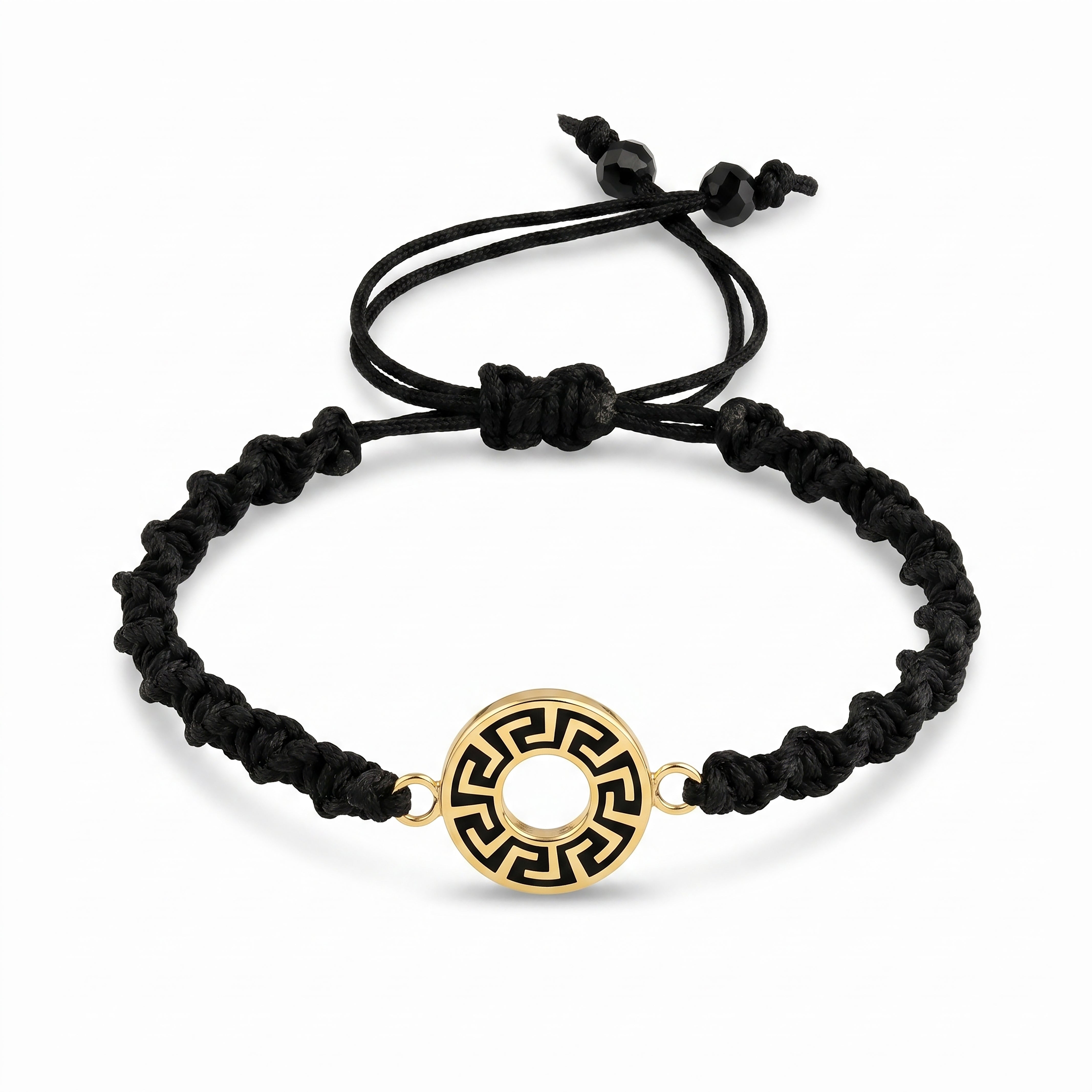 18K Gold Greek Key Twisted Braided Bracelet