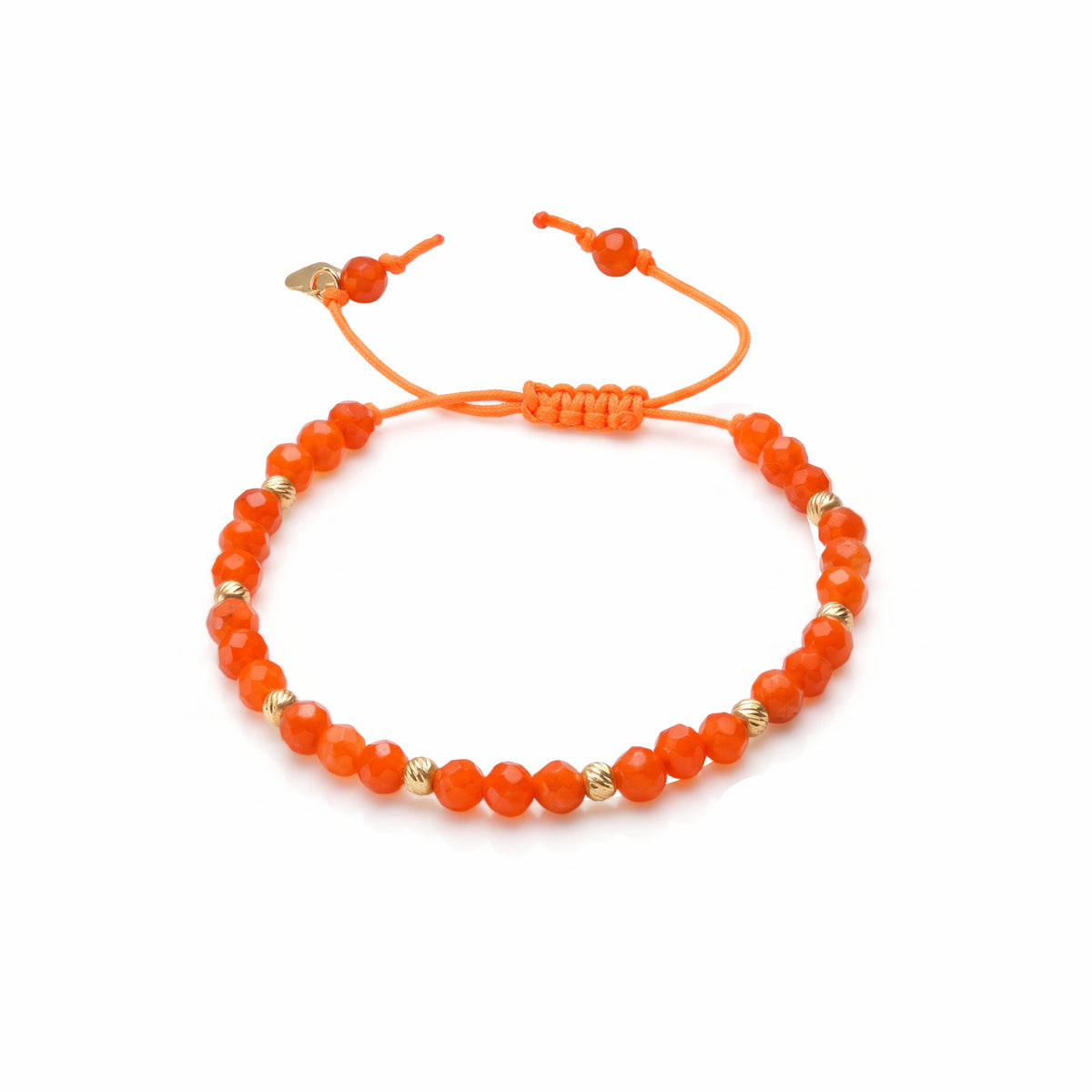 18K Gold Beads and Orange Stones Bracelet
