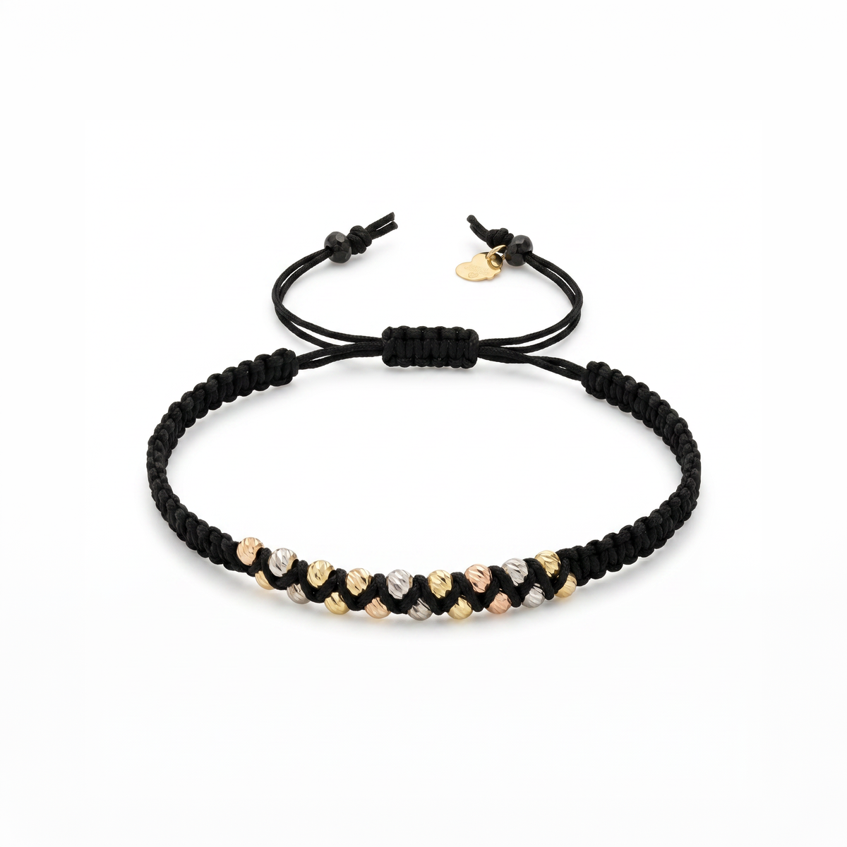 18K Trio Gold Beads Braided Bracelet