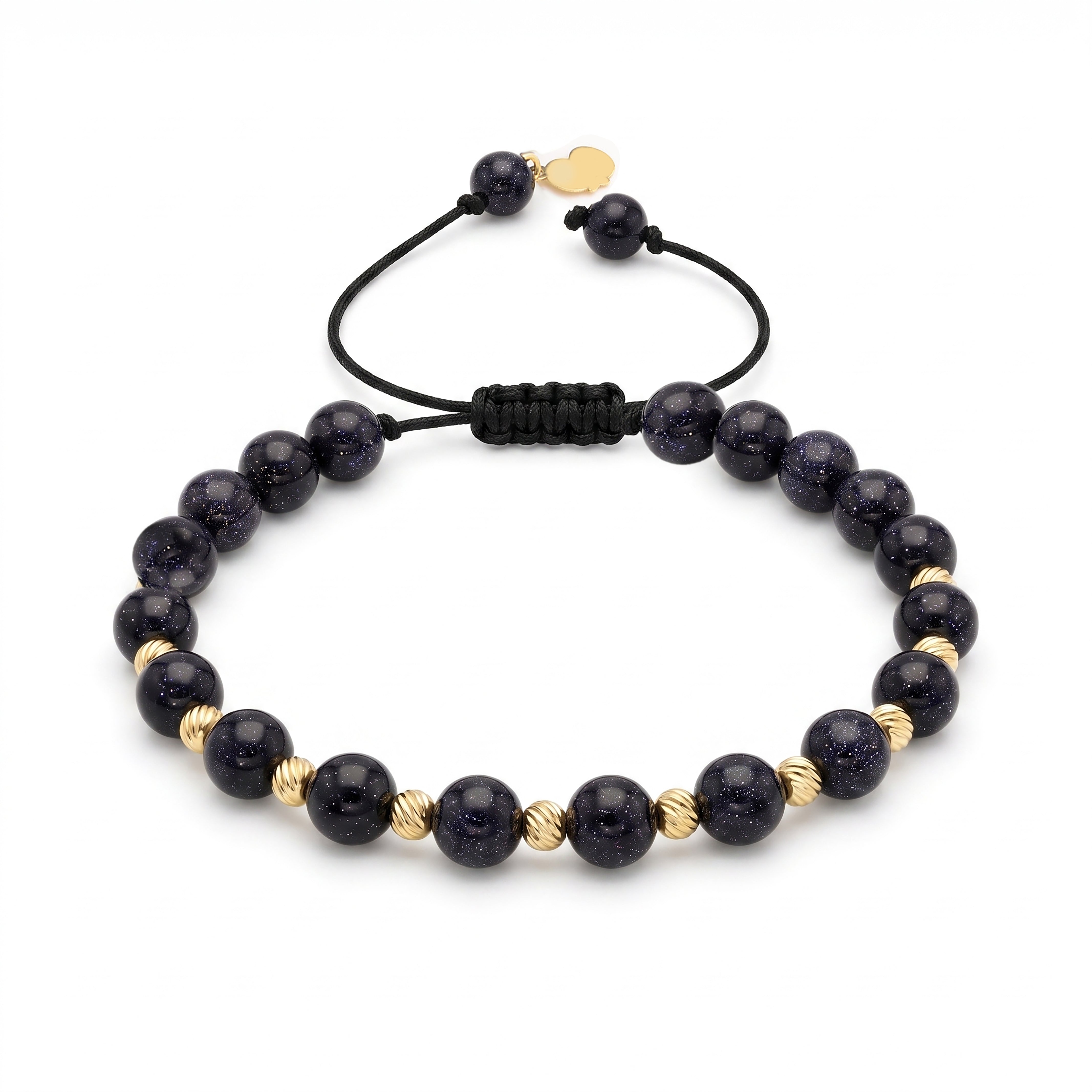 18K Gold Beads and Shiny Stones Bracelet
