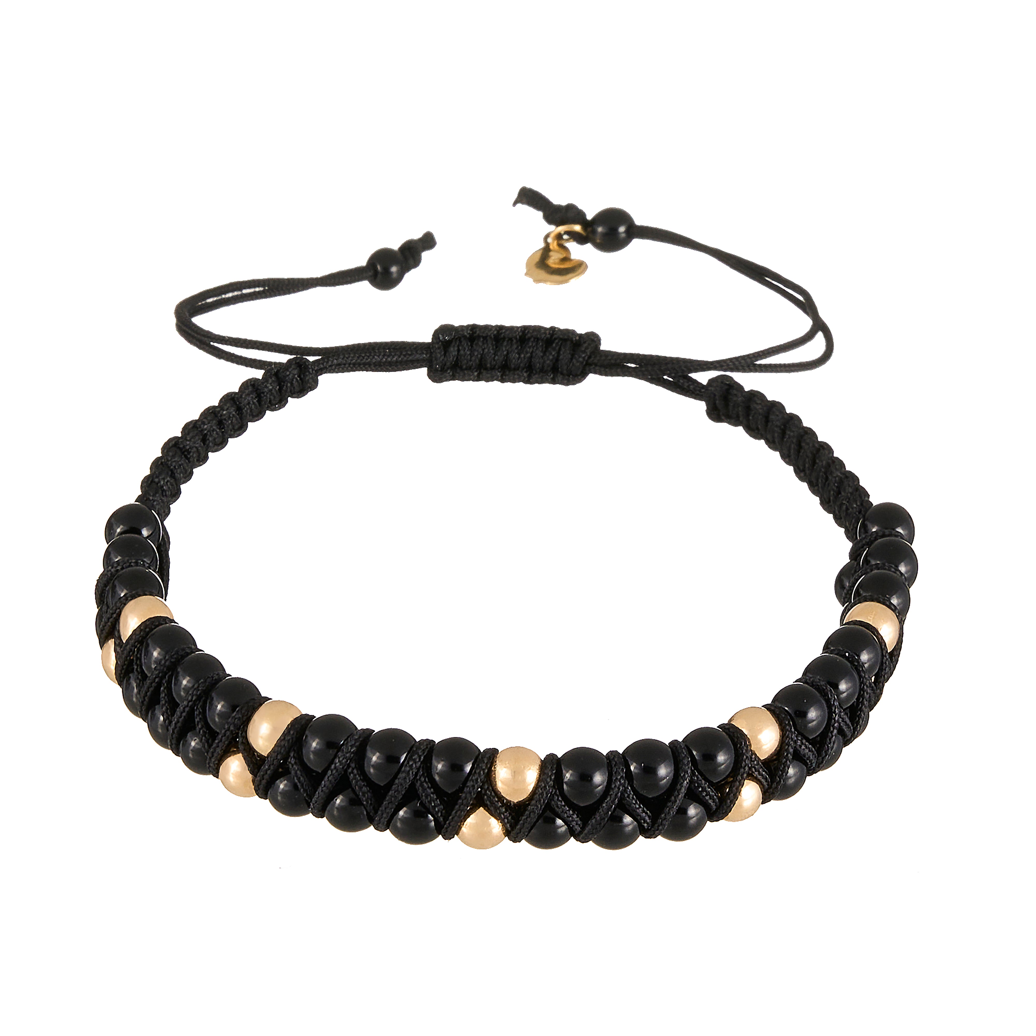 18K Gold & Gemstones Braided Men's Bracelet