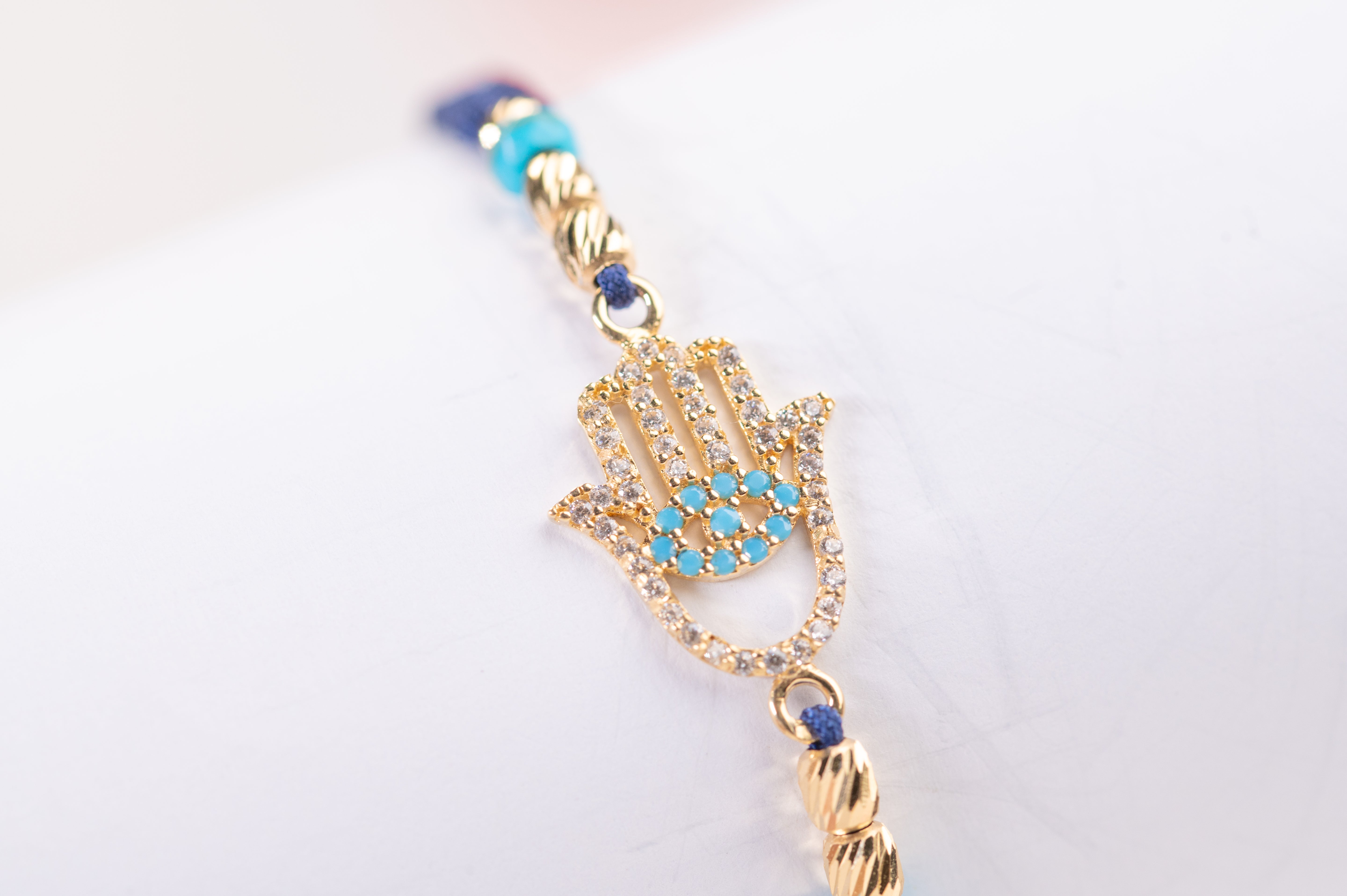 18K Gold Hamsa Hand Braided Bracelet