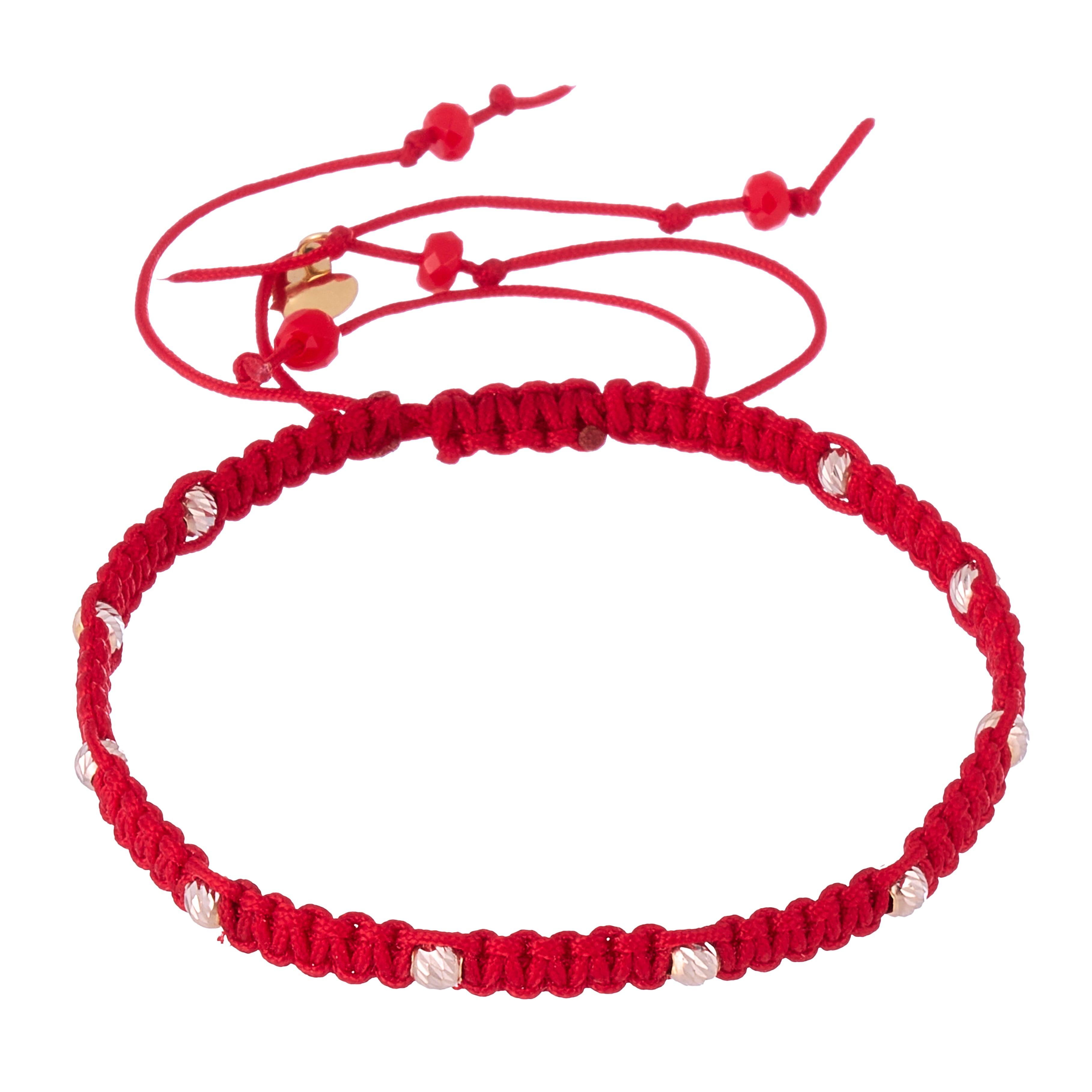 18K Gold Red Braided Bracelet
