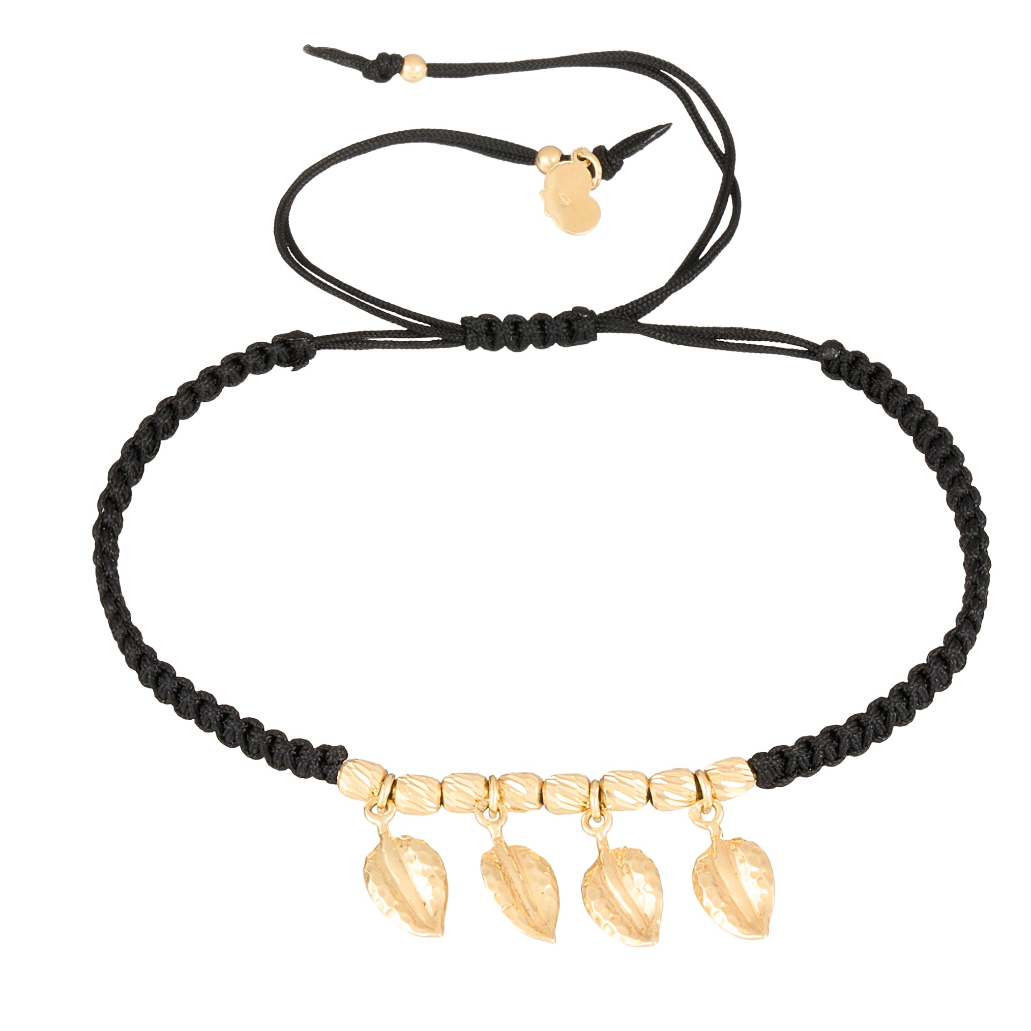 18K Gold Leaves Braided Bracelet