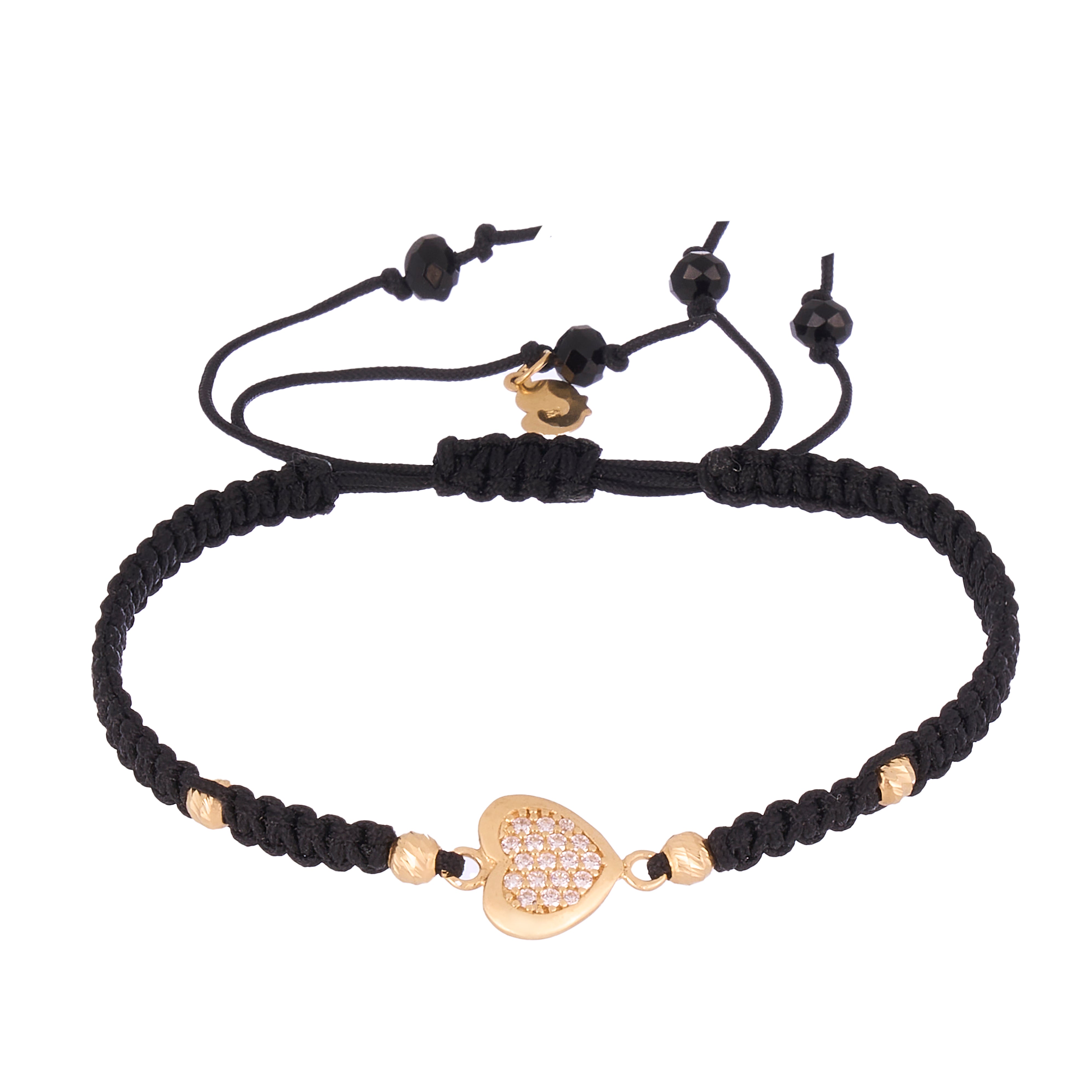 18K Gold Mini Heart Braided Bracelet