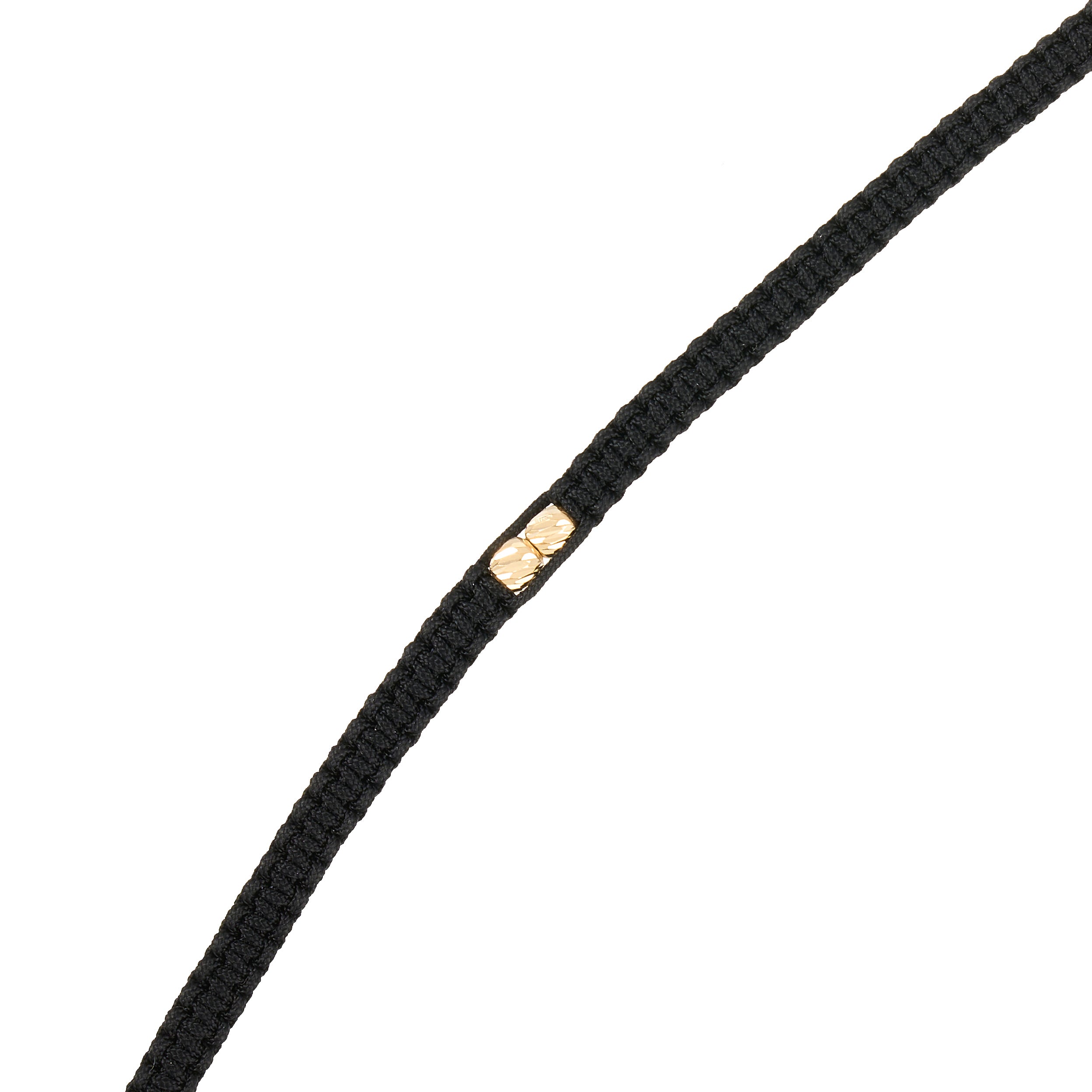 18K Gold Triangle & Circle Braided Necklace