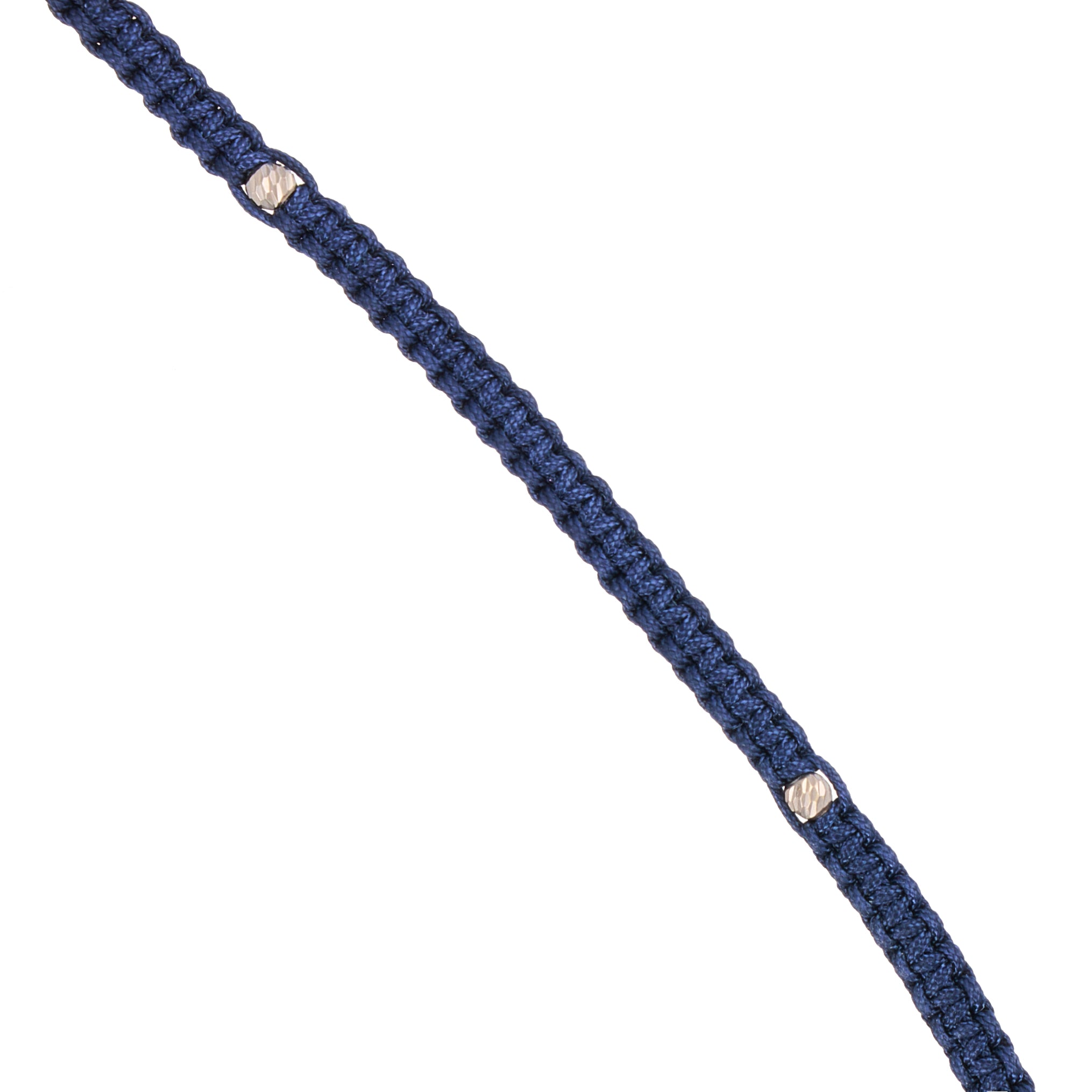 18K Gold Navy Blue Spiky Sun Braided Necklace