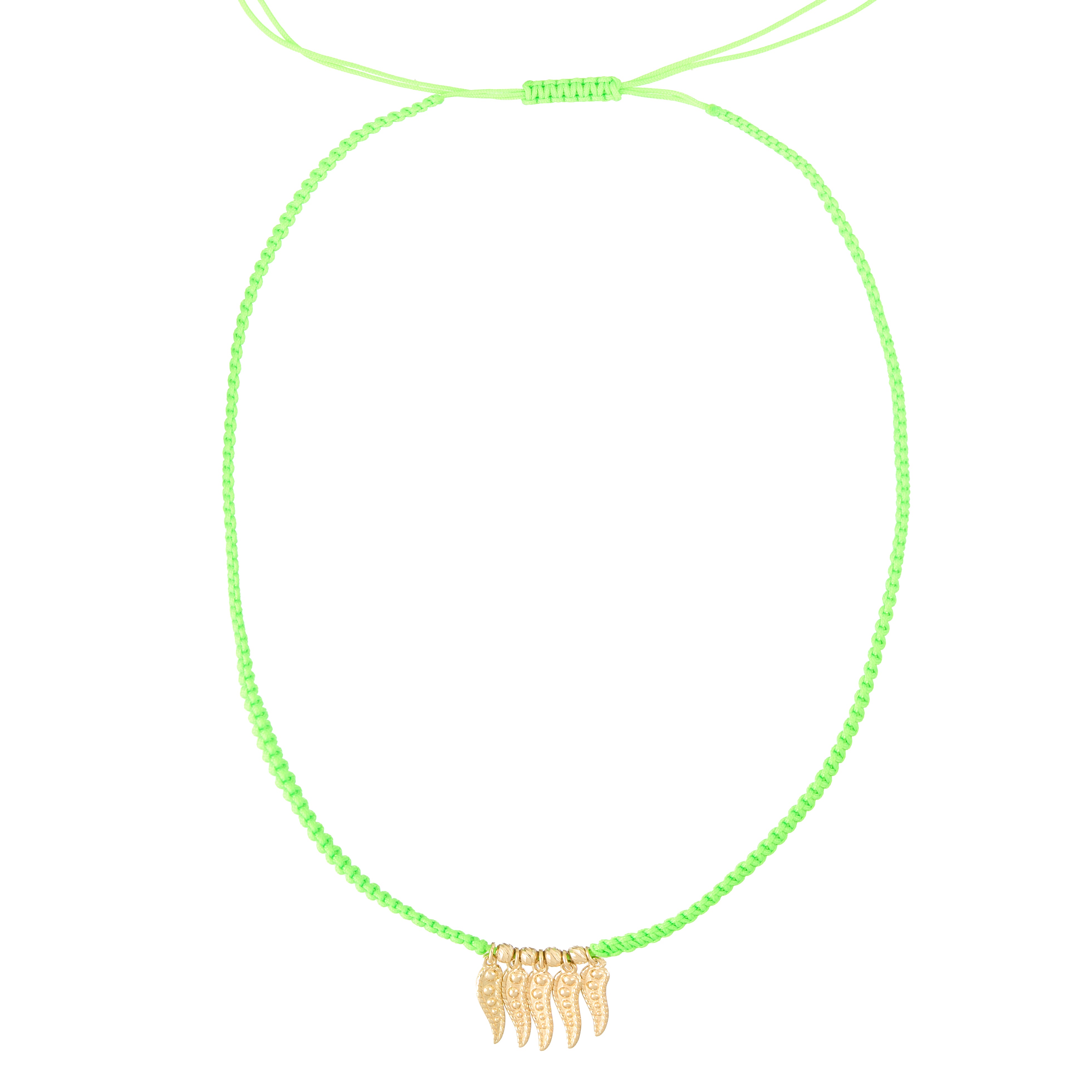 18K Gold Peas Braided Necklace