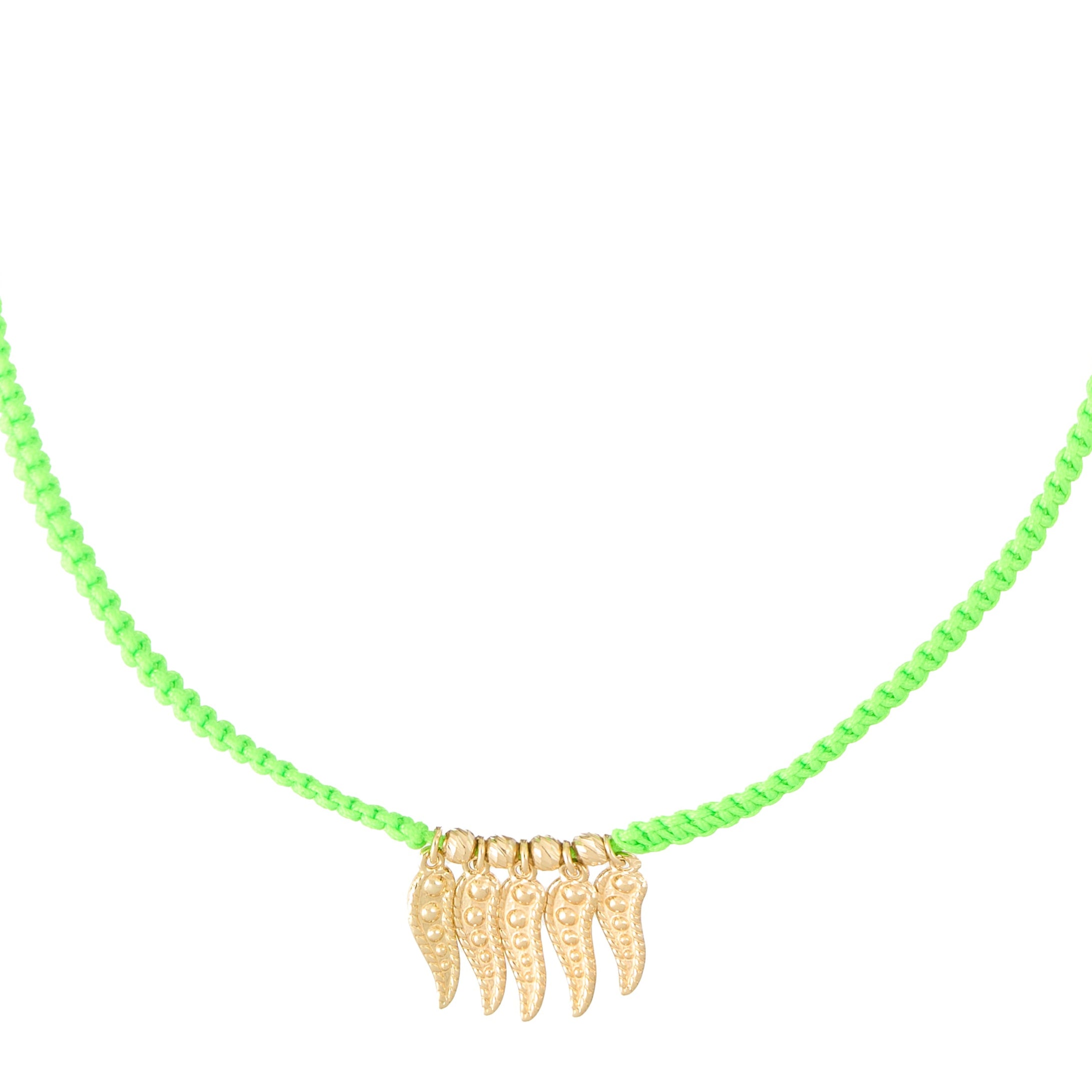 18K Gold Peas Braided Necklace