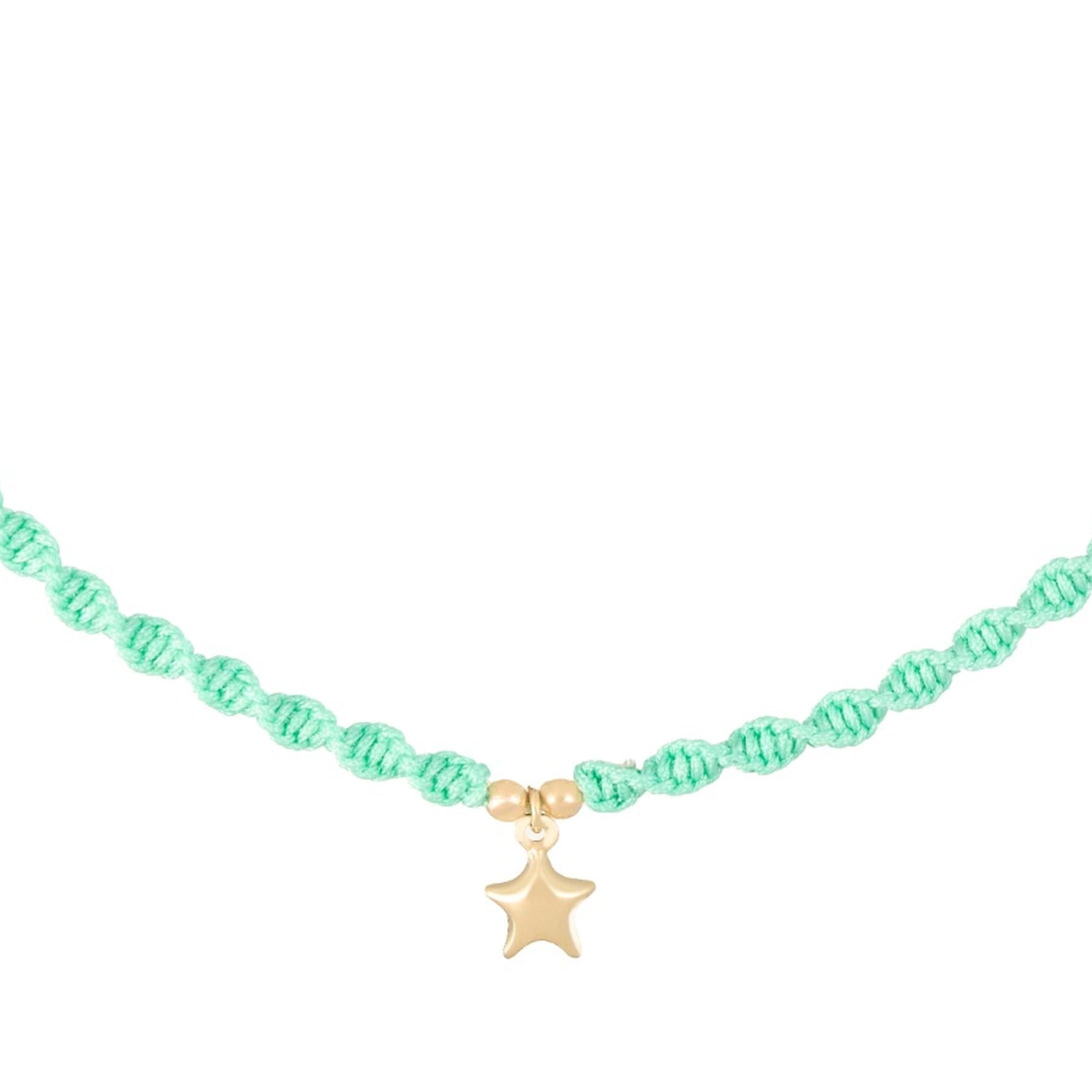 18K Gold 3D Puffy Star Braided Necklace