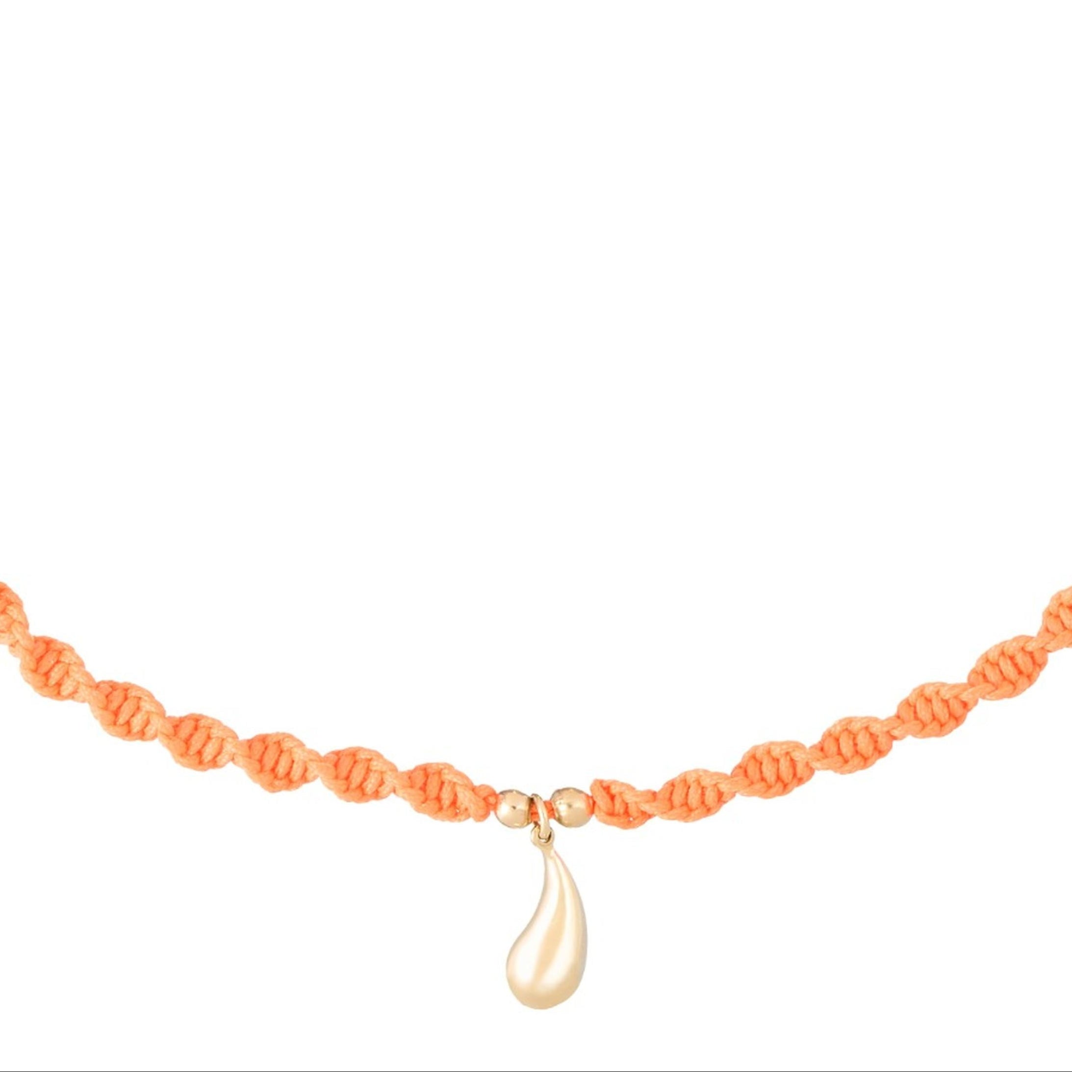 18K Gold Orange Seed Braided Necklace