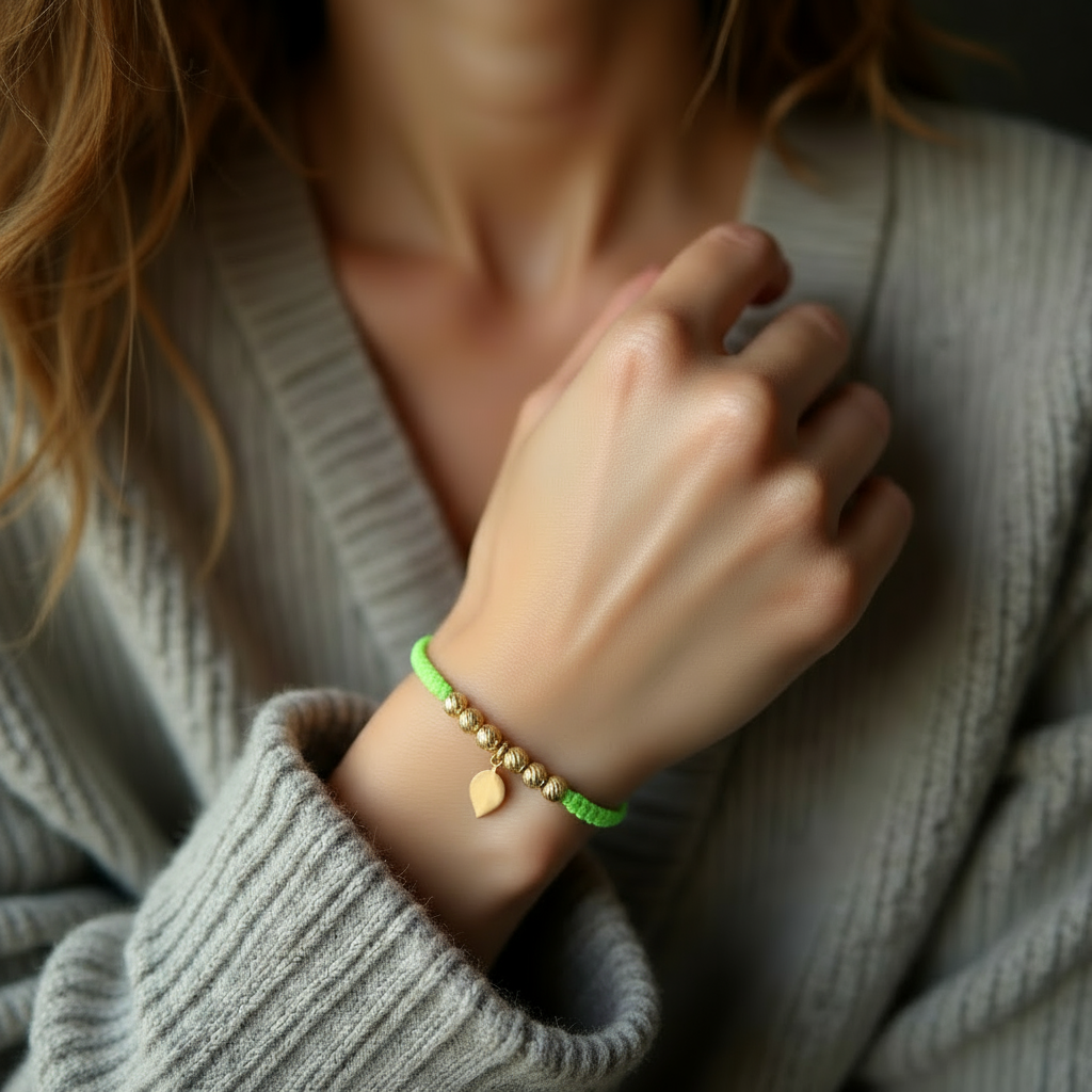 18K Gold Leaf Braided Bracelet