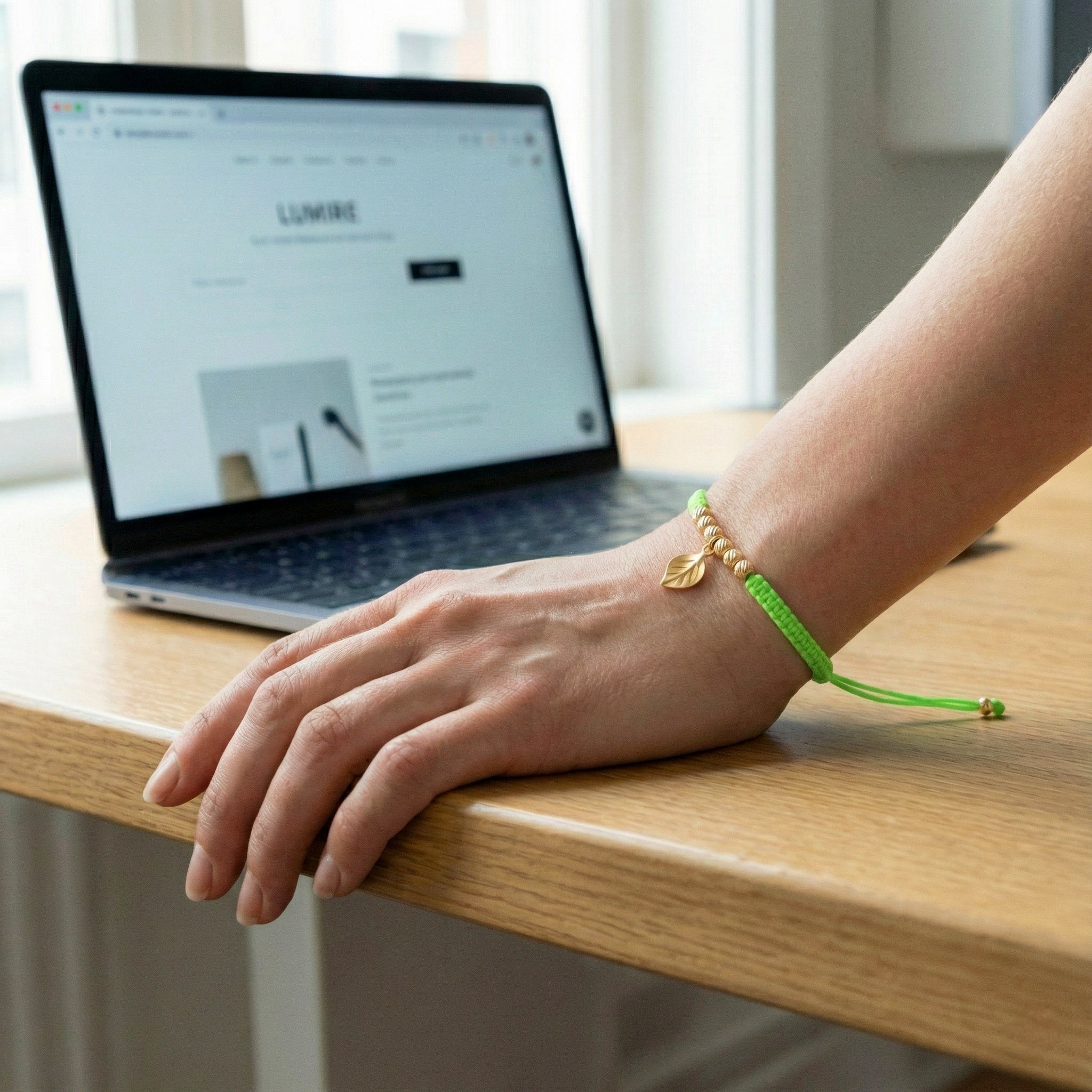 18K Gold Leaf Braided Bracelet