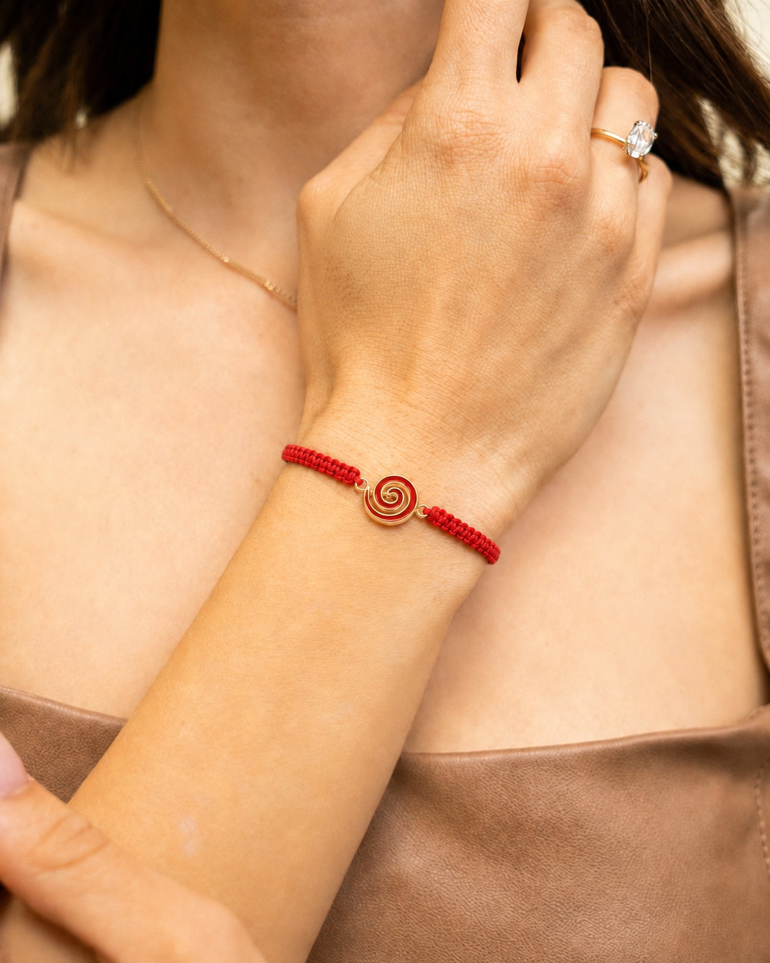 18K Gold Snail Shell Braided Bracelet