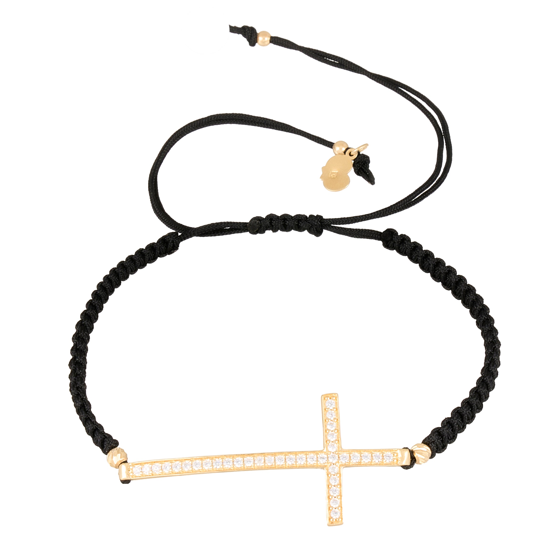 18K Gold Cross Braided Bracelet