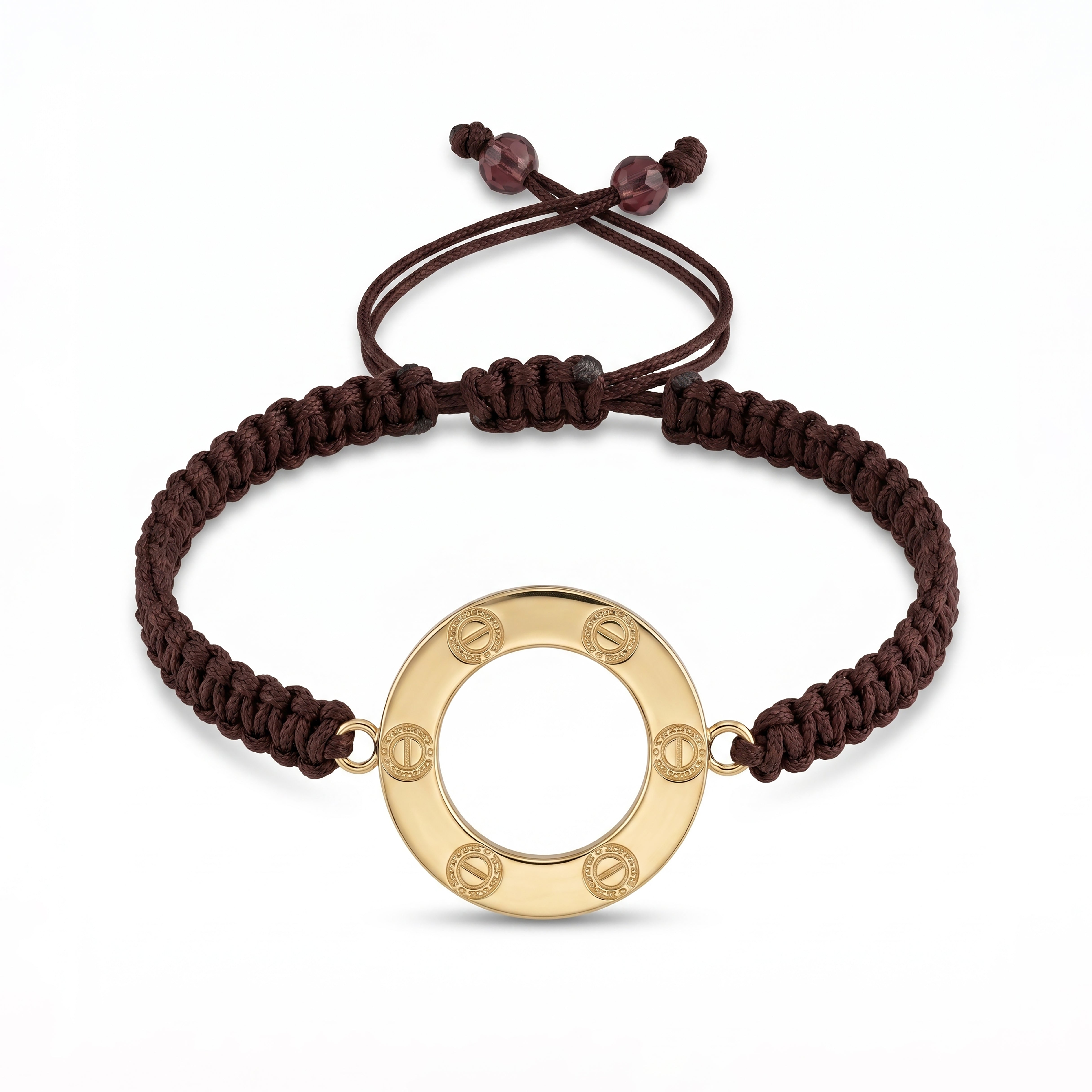 18K Gold Open Circle Braided Bracelet