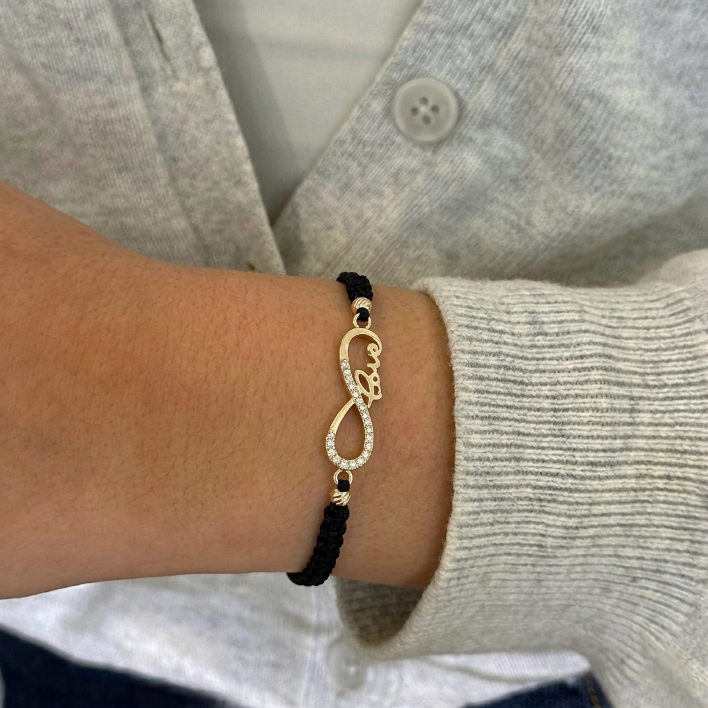 18K Gold Infinity Love Braided Bracelet