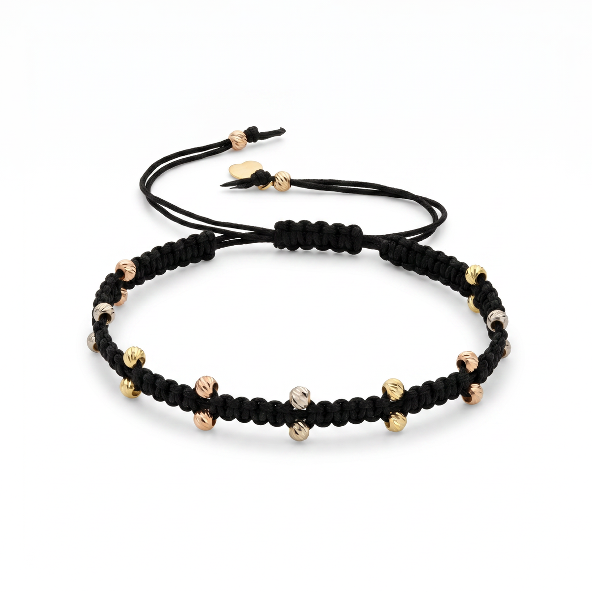 18K Trio Gold Beads Duo Braided Bracelet