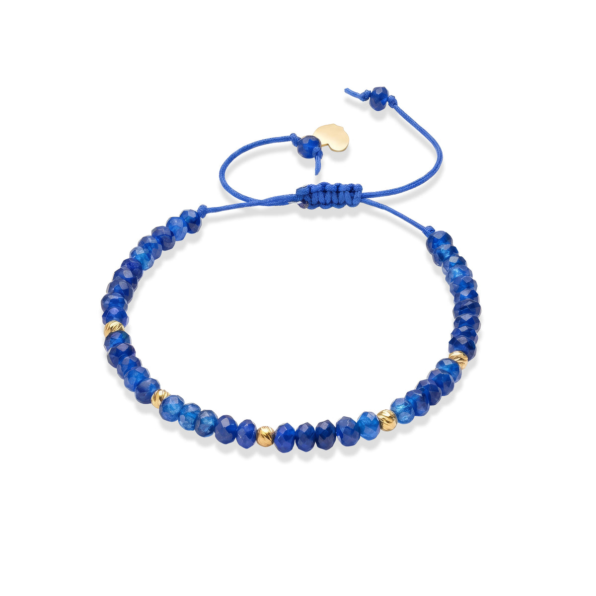 18K Gold Beads and Blue Stones Bracelet