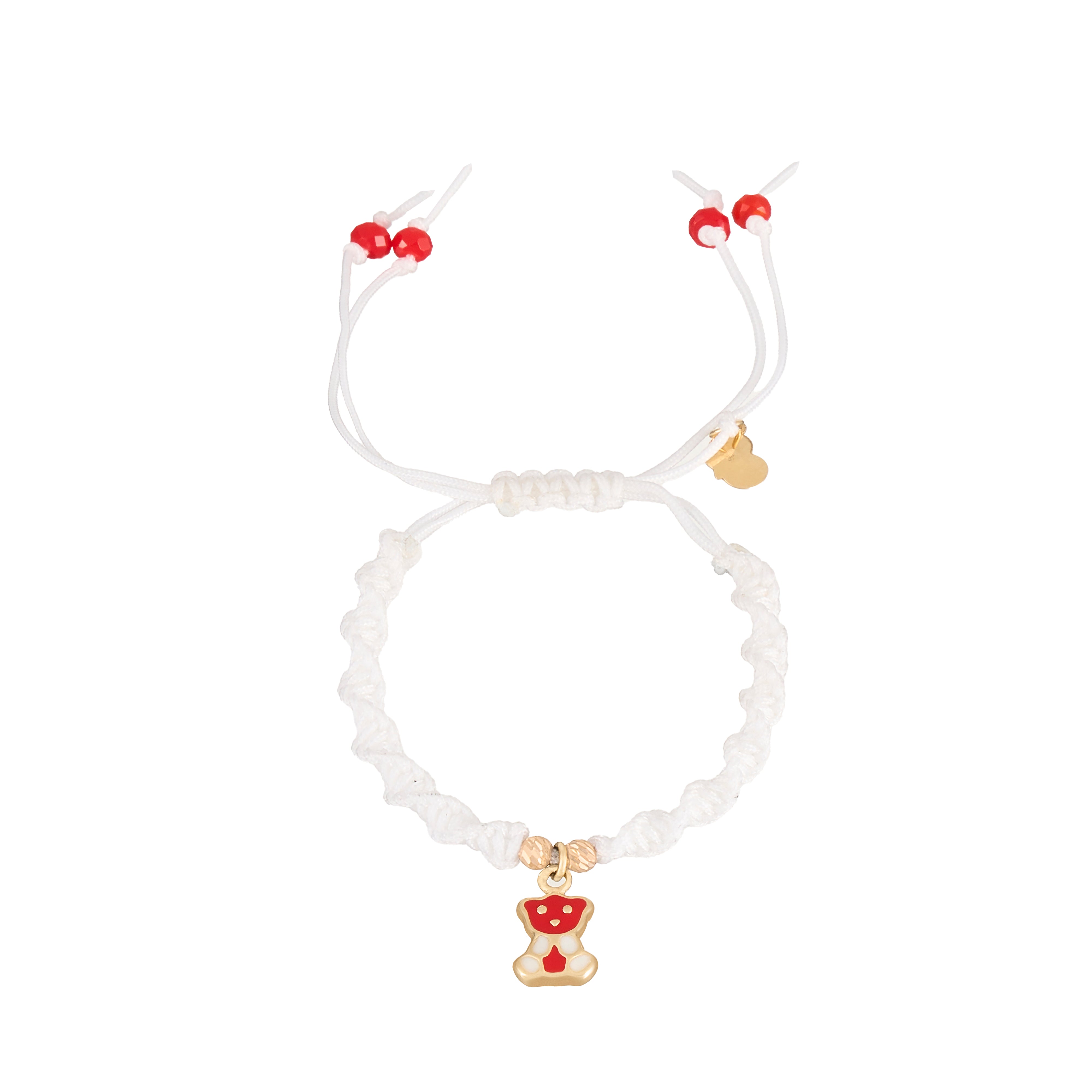 18K Gold Teddy Bear Braided Children's Bracelet