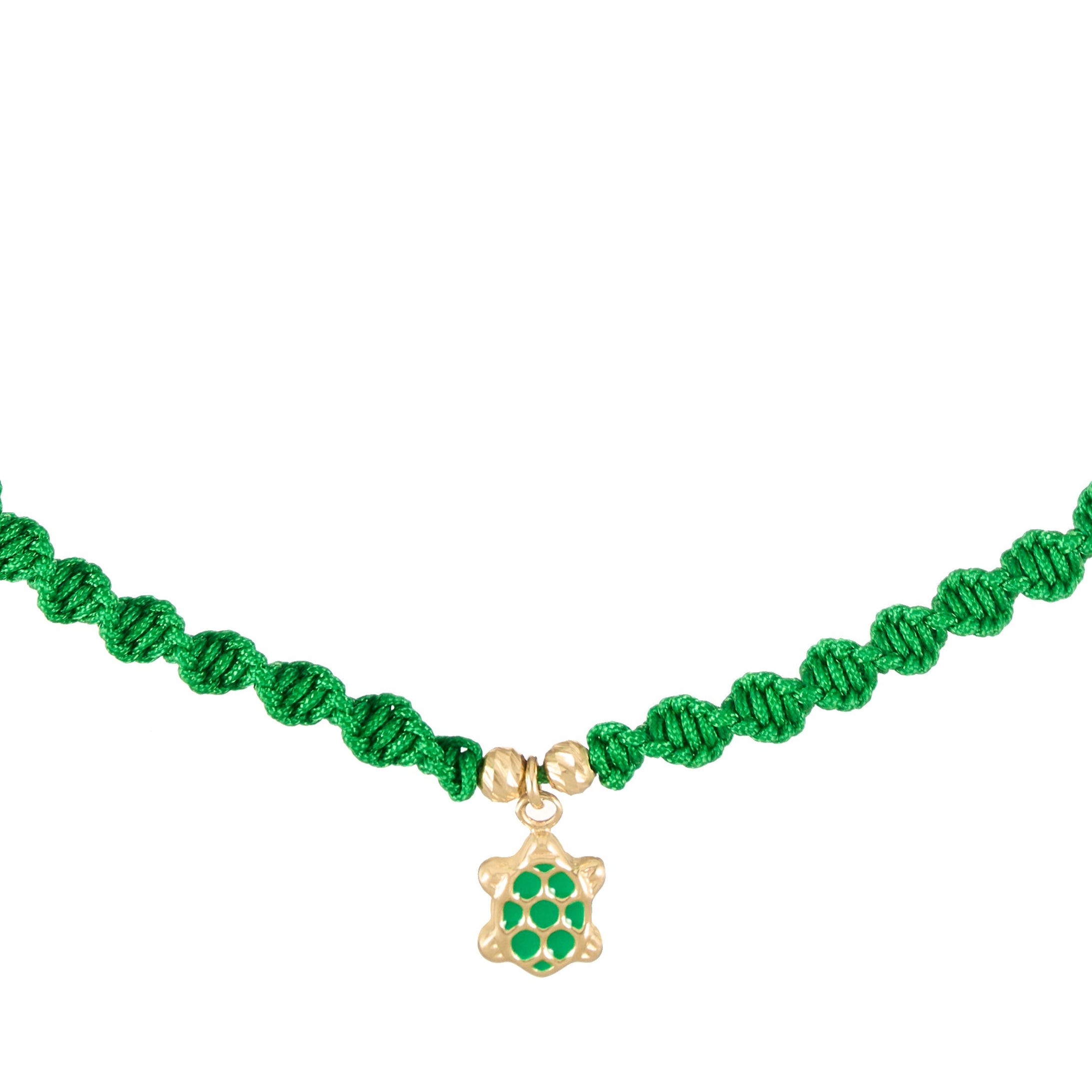 18K Gold Turtle Braided Children's Necklace