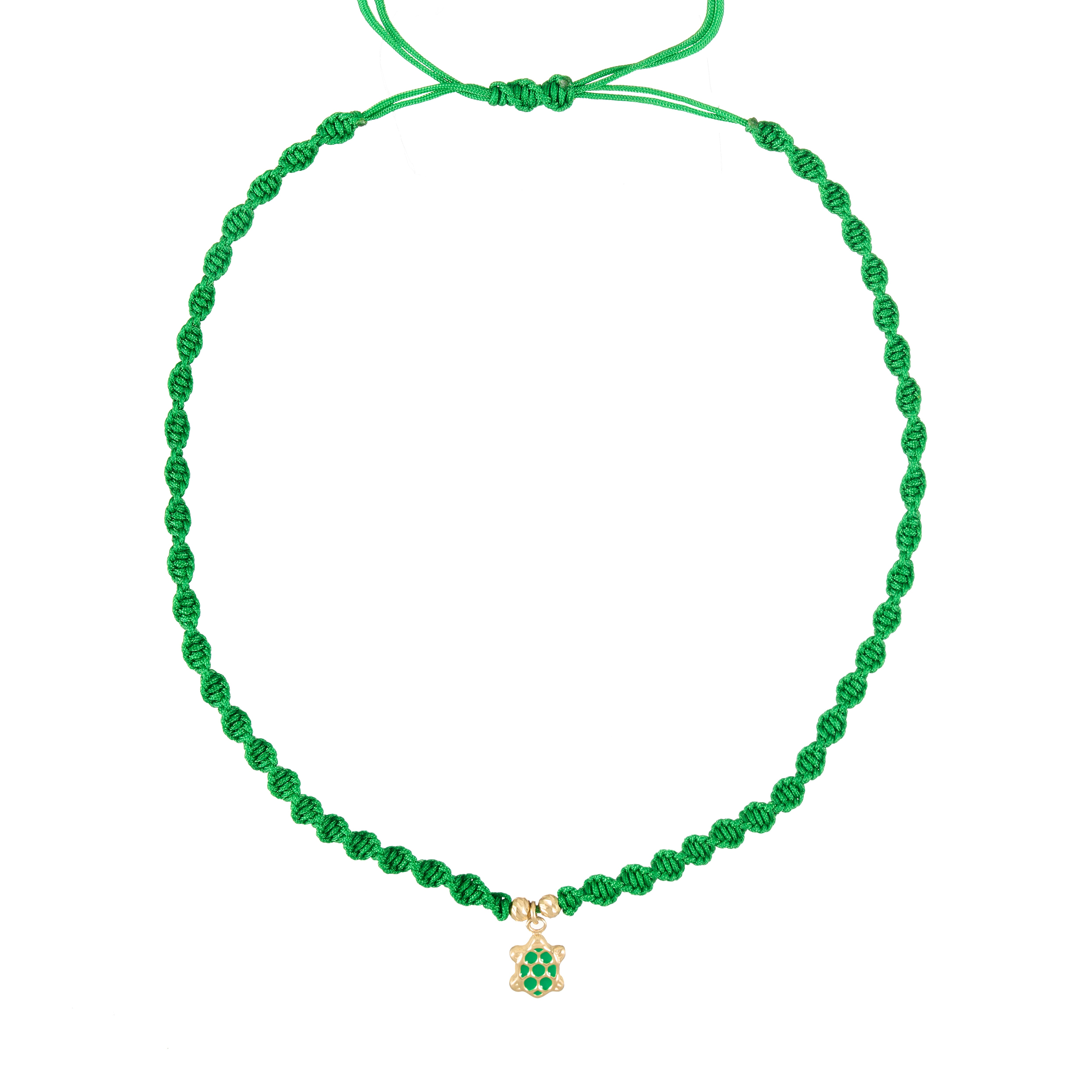 18K Gold Turtle Braided Children's Necklace