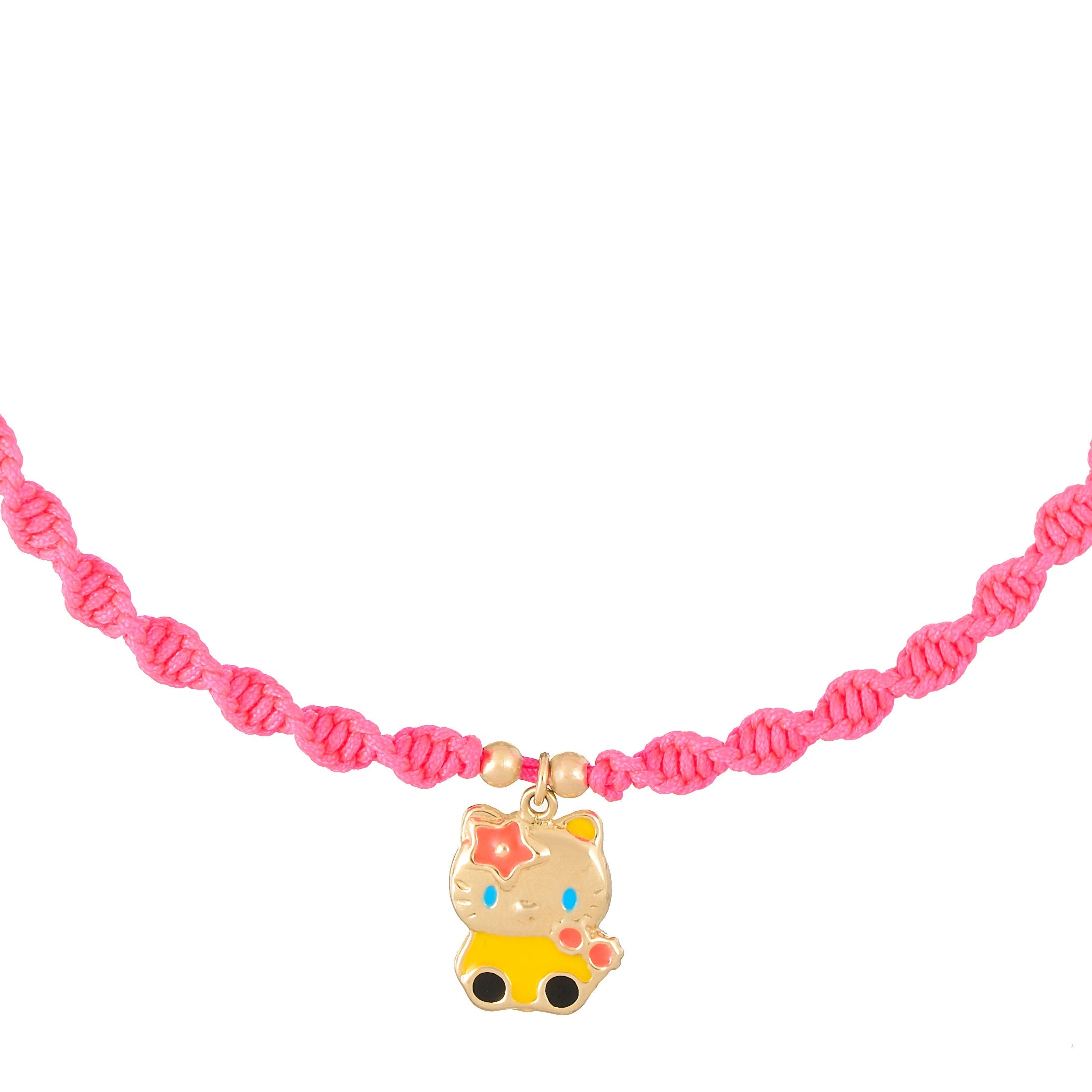 18K Gold Hello Kitty Braided Children's Necklace