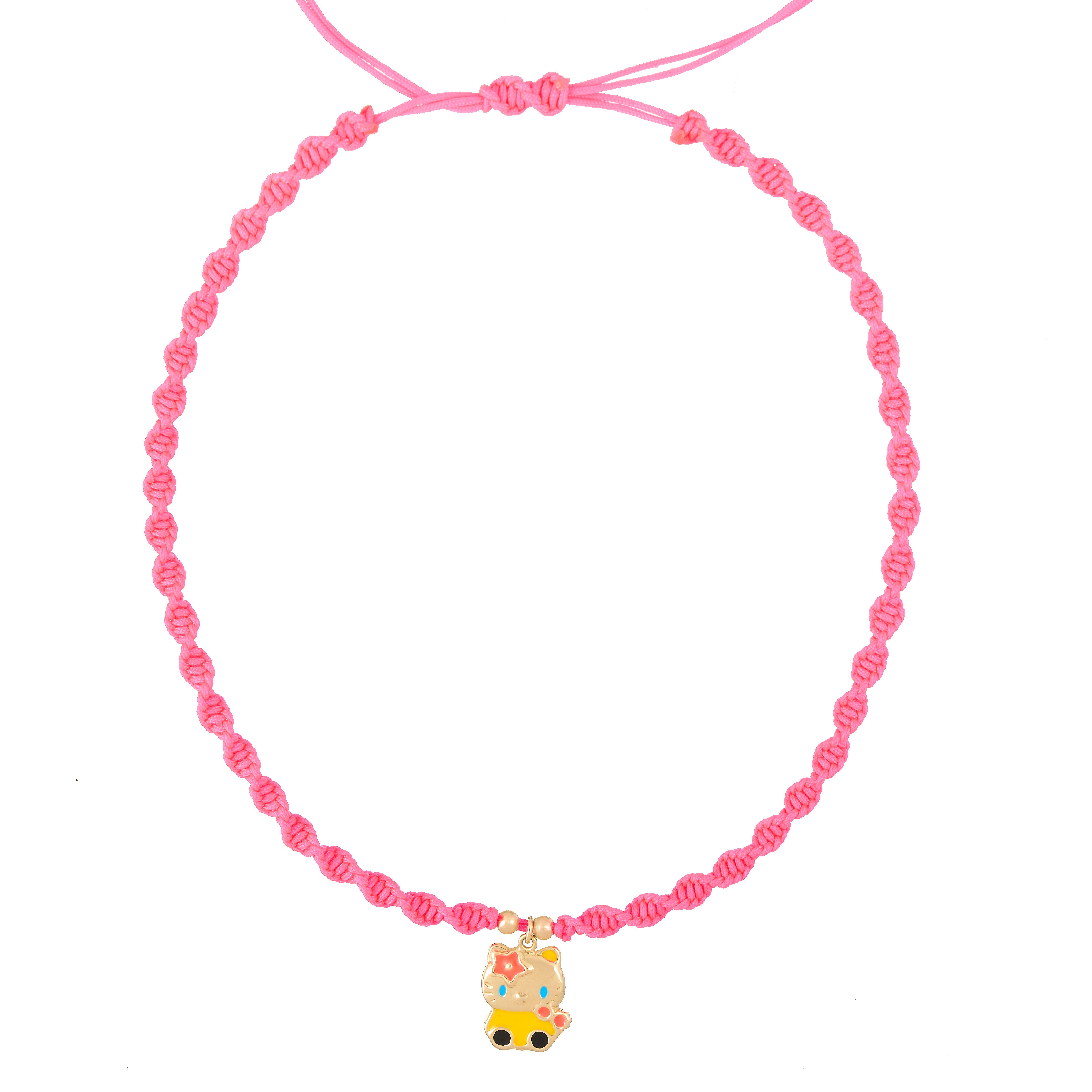 18K Gold Hello Kitty Braided Children's Necklace