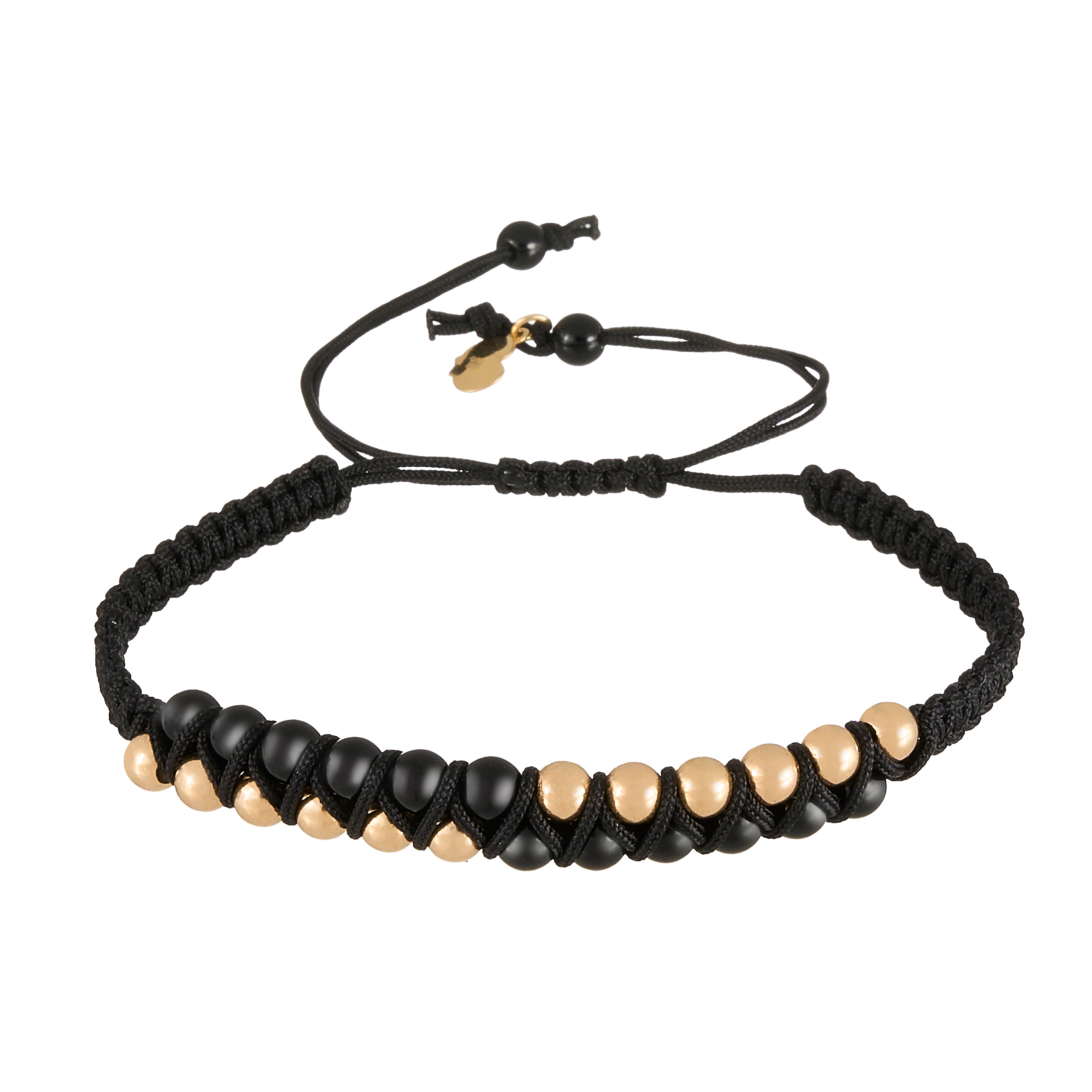 18K Gold & Gemstones Alternating Braided Men's Bracelet