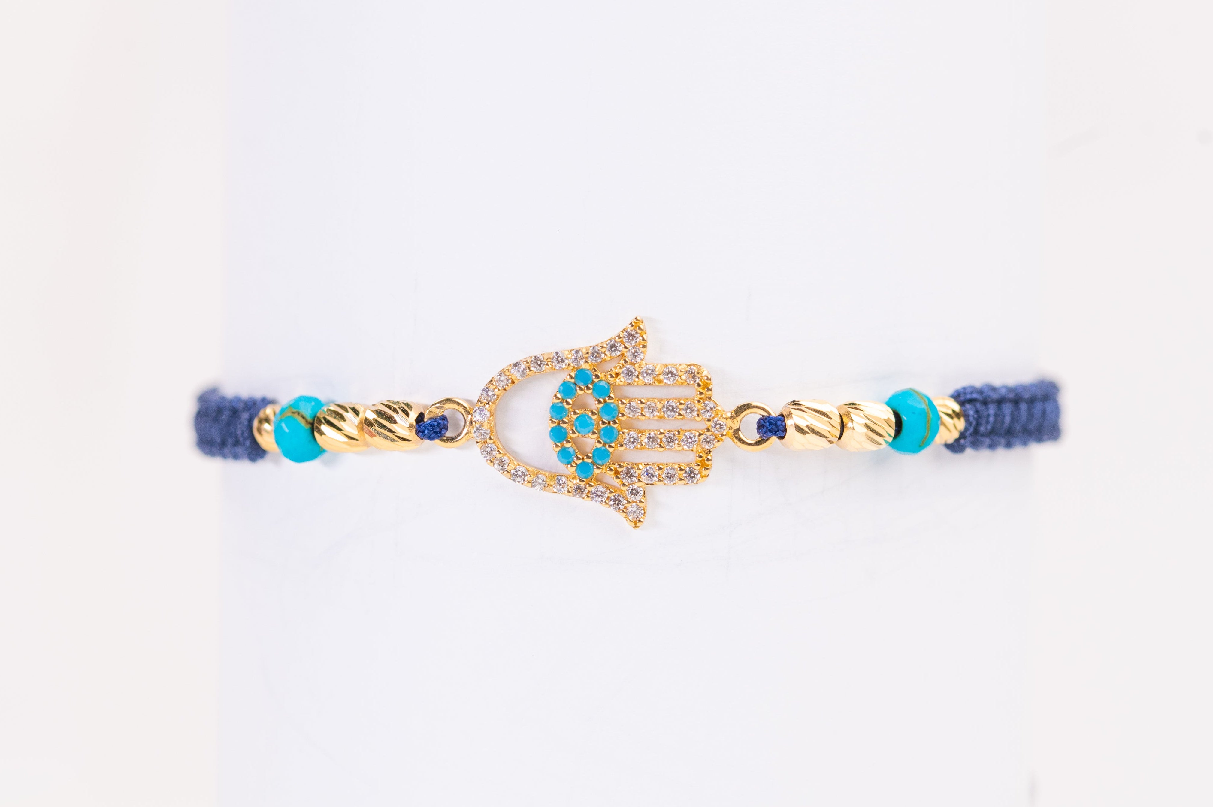 18K Gold Hamsa Hand Braided Bracelet