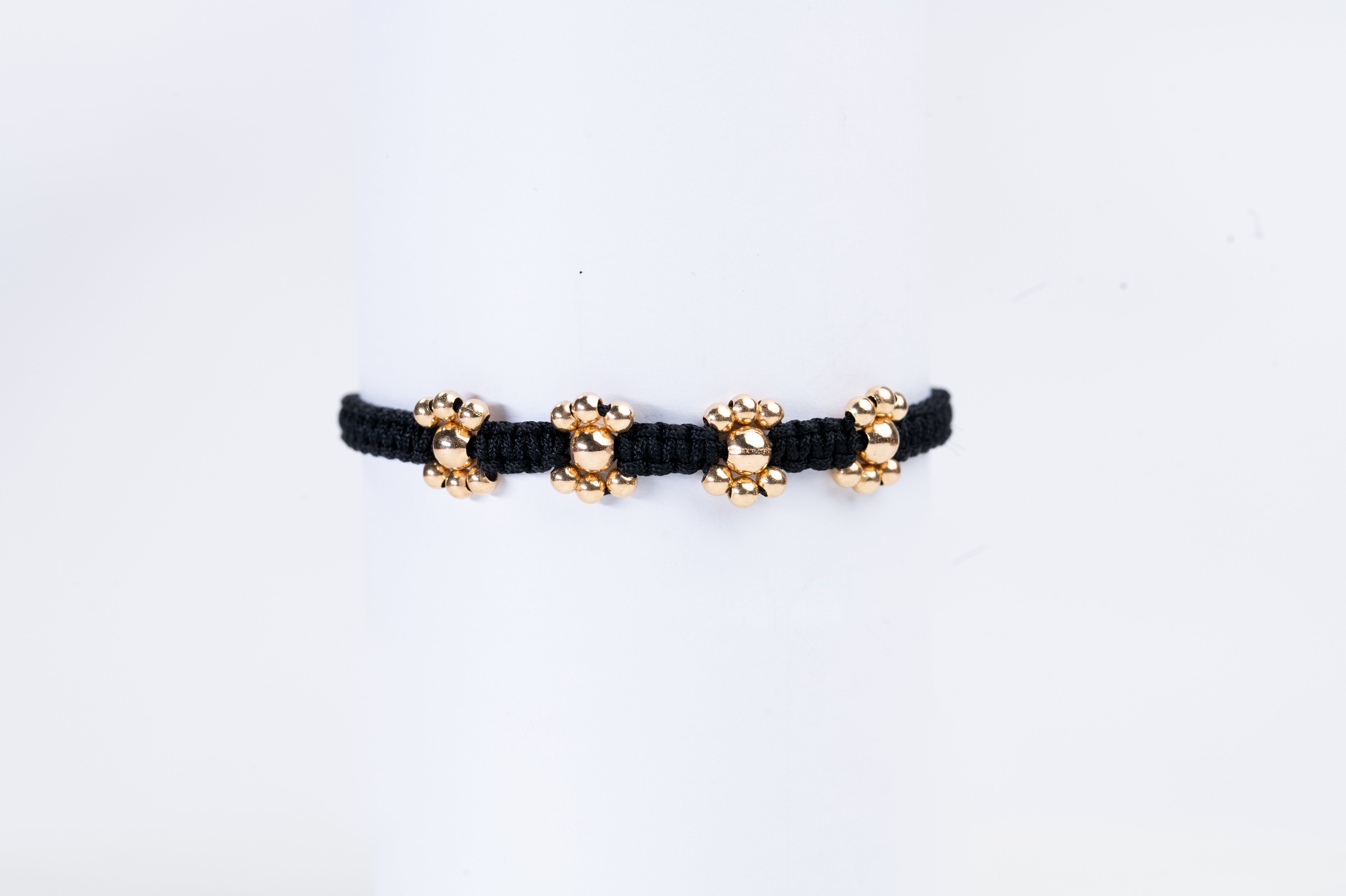 18K Gold Flowers Braided Bracelet