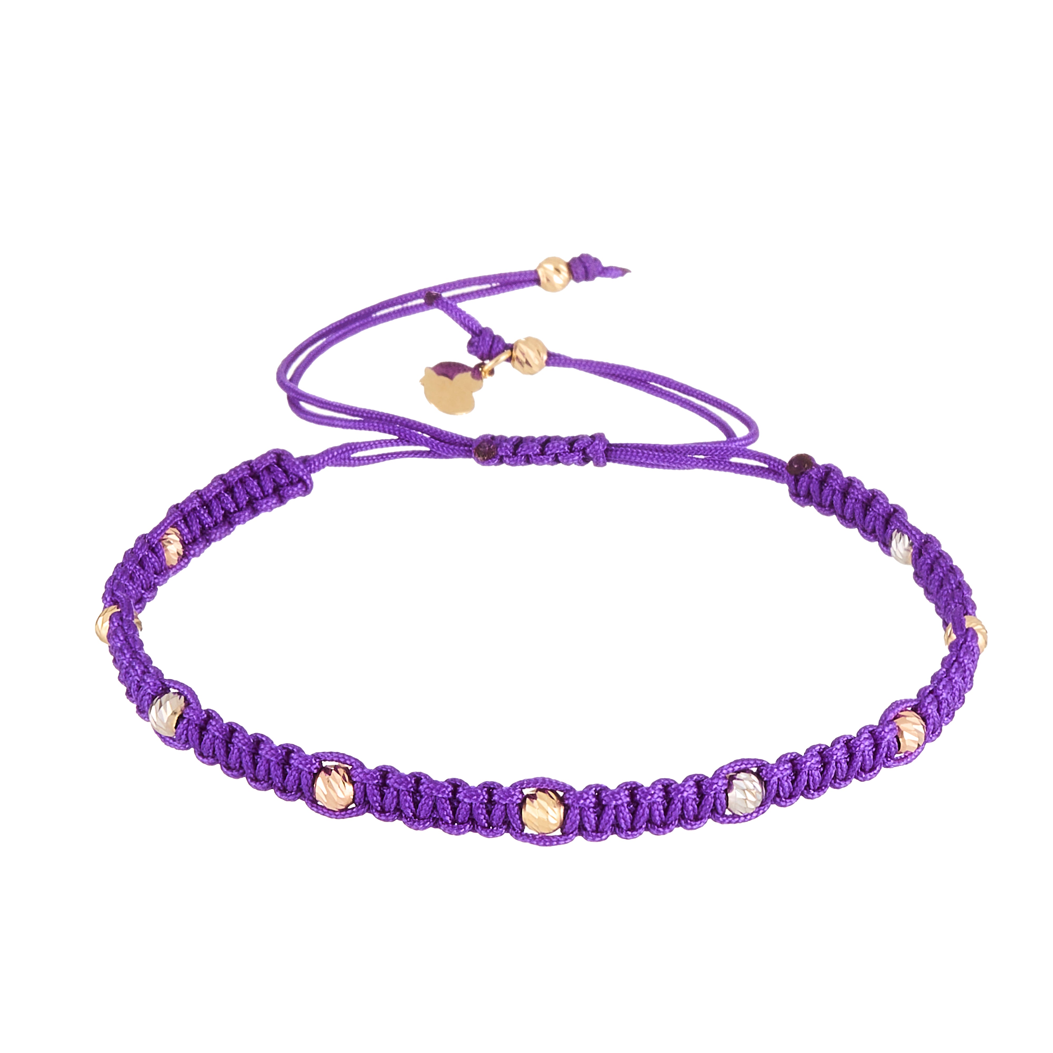 18K Gold Purple Braided Bracelet