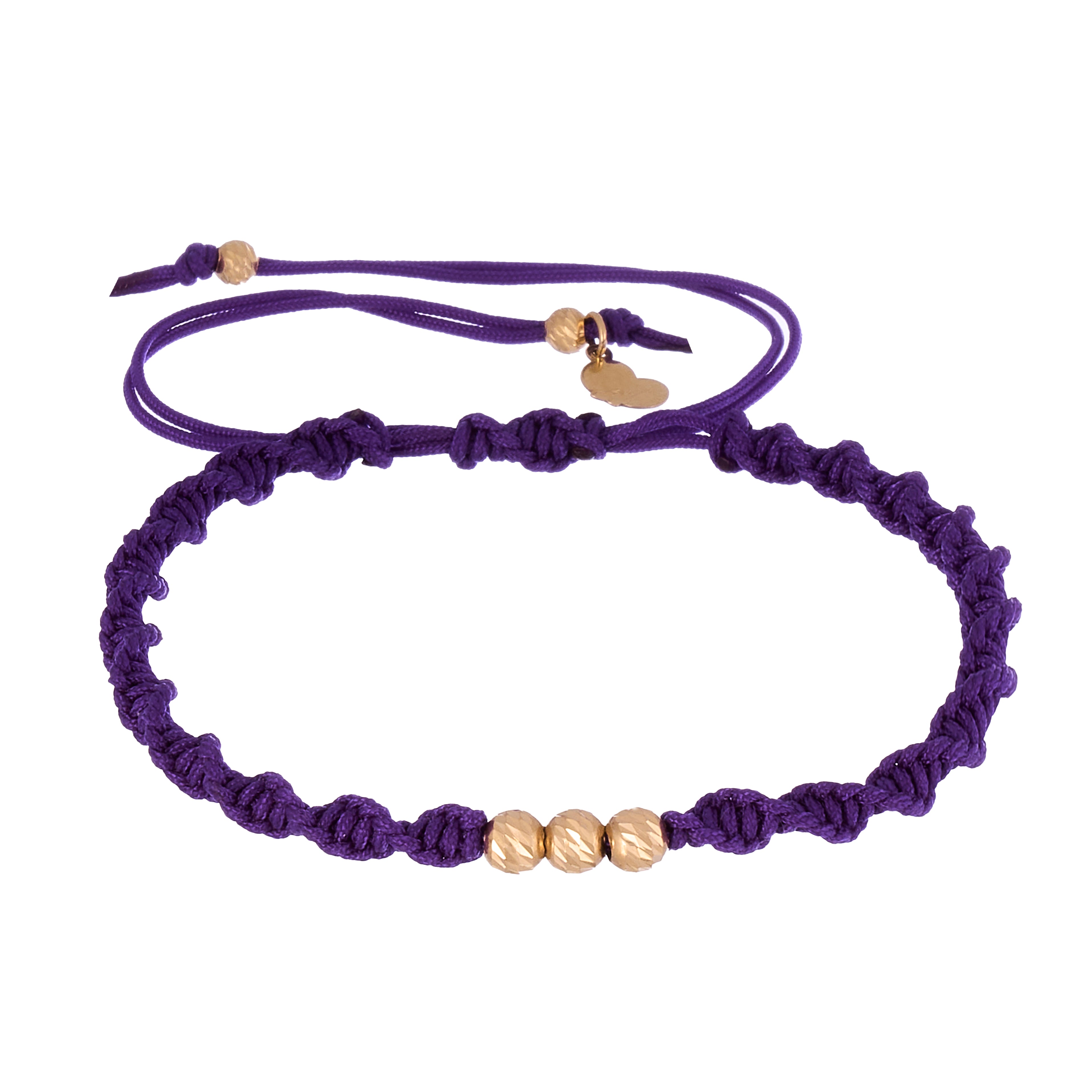 18K Gold Purple Twined Braided Bracelet