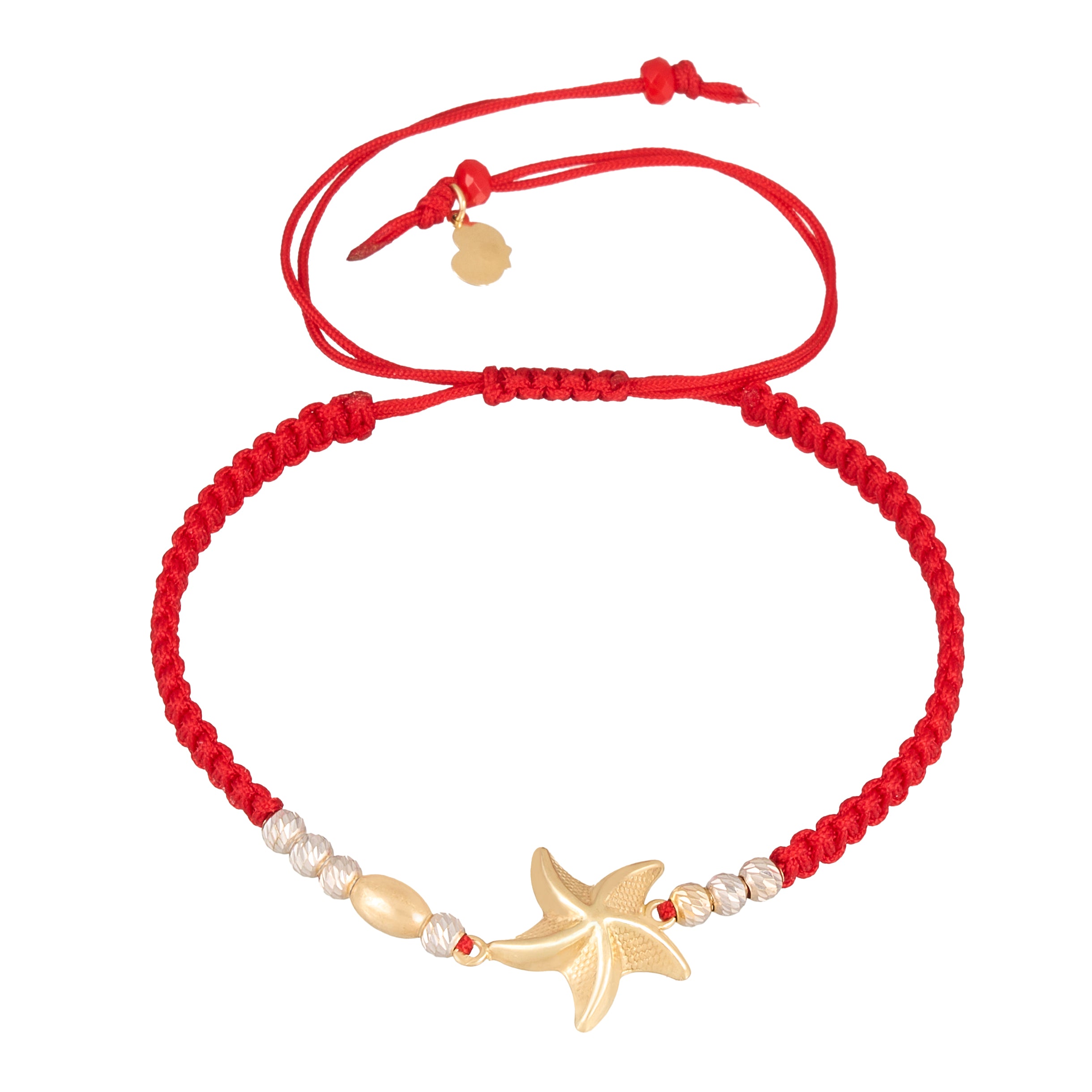 18K Gold Starfish Braided Bracelet