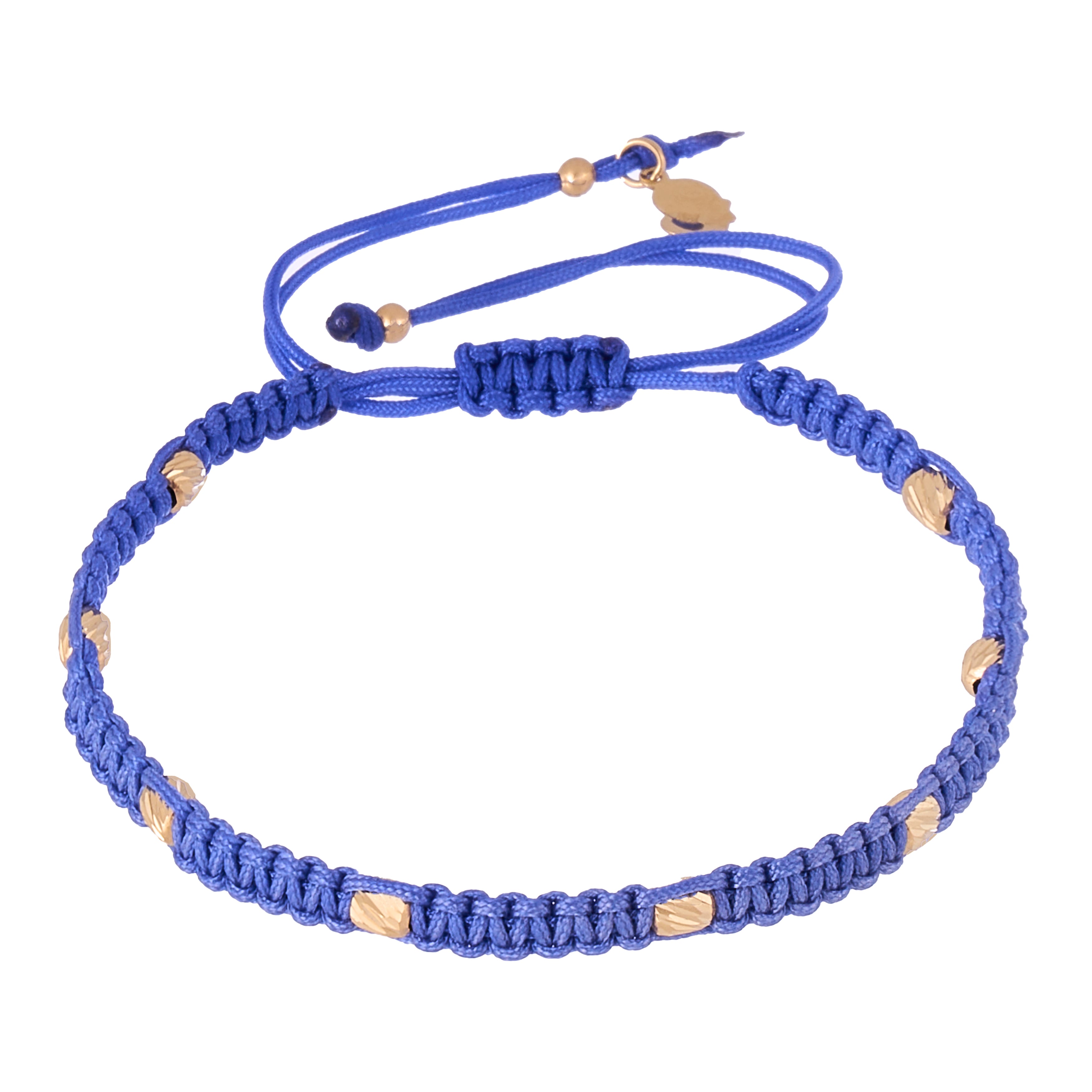 18K Gold Blue Braided Bracelet