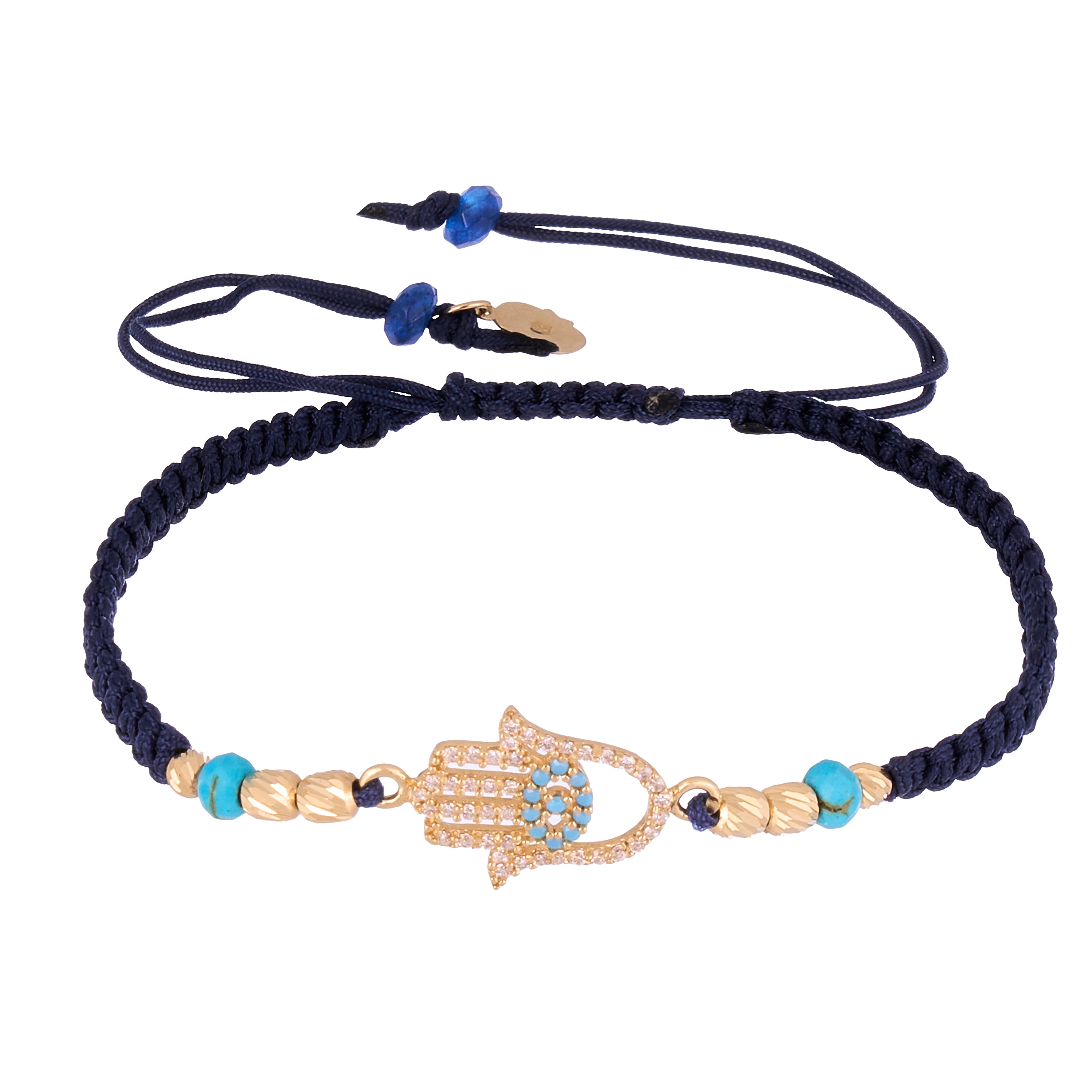 18K Gold Hamsa Hand Braided Bracelet