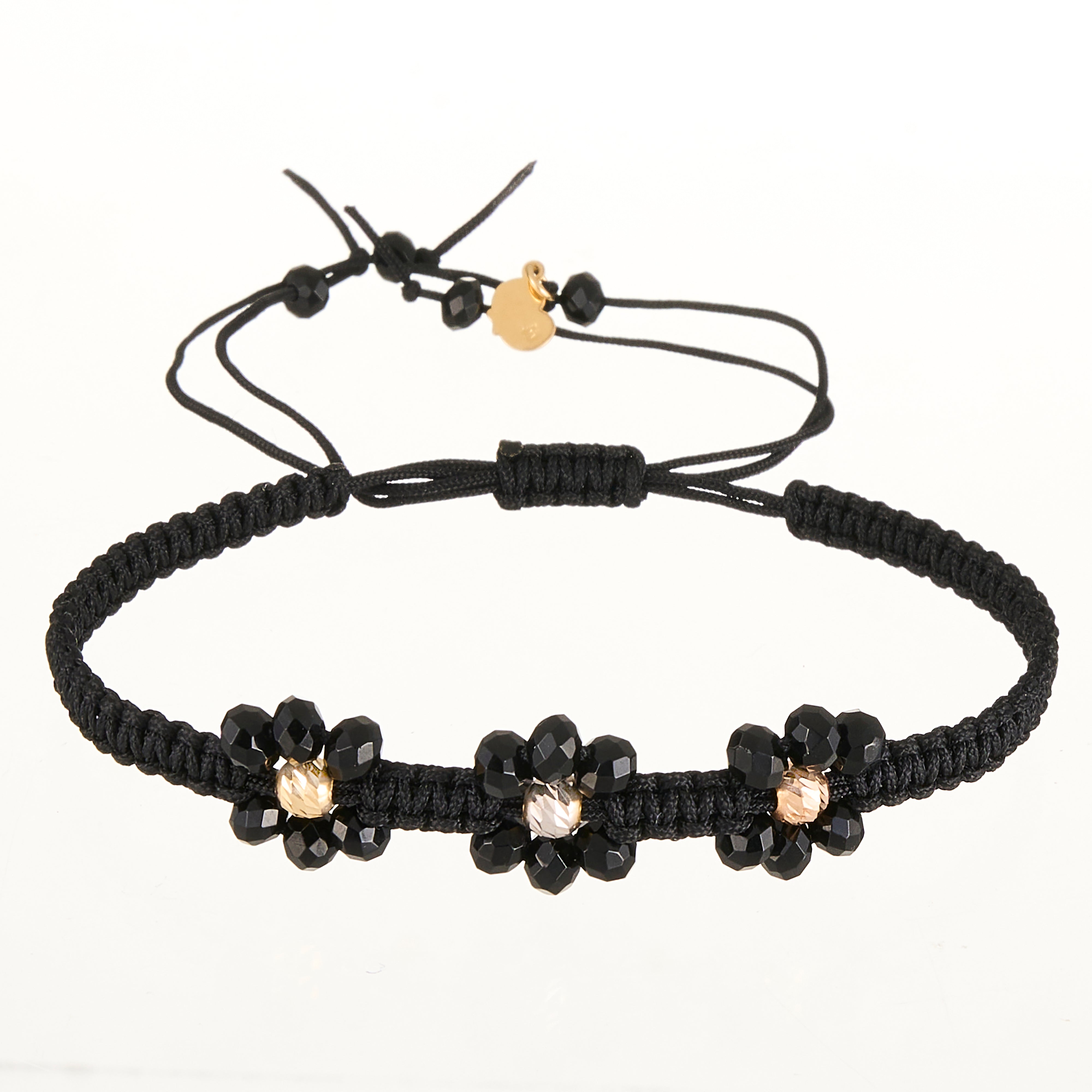 18K Gold Flowers Braided Bracelet