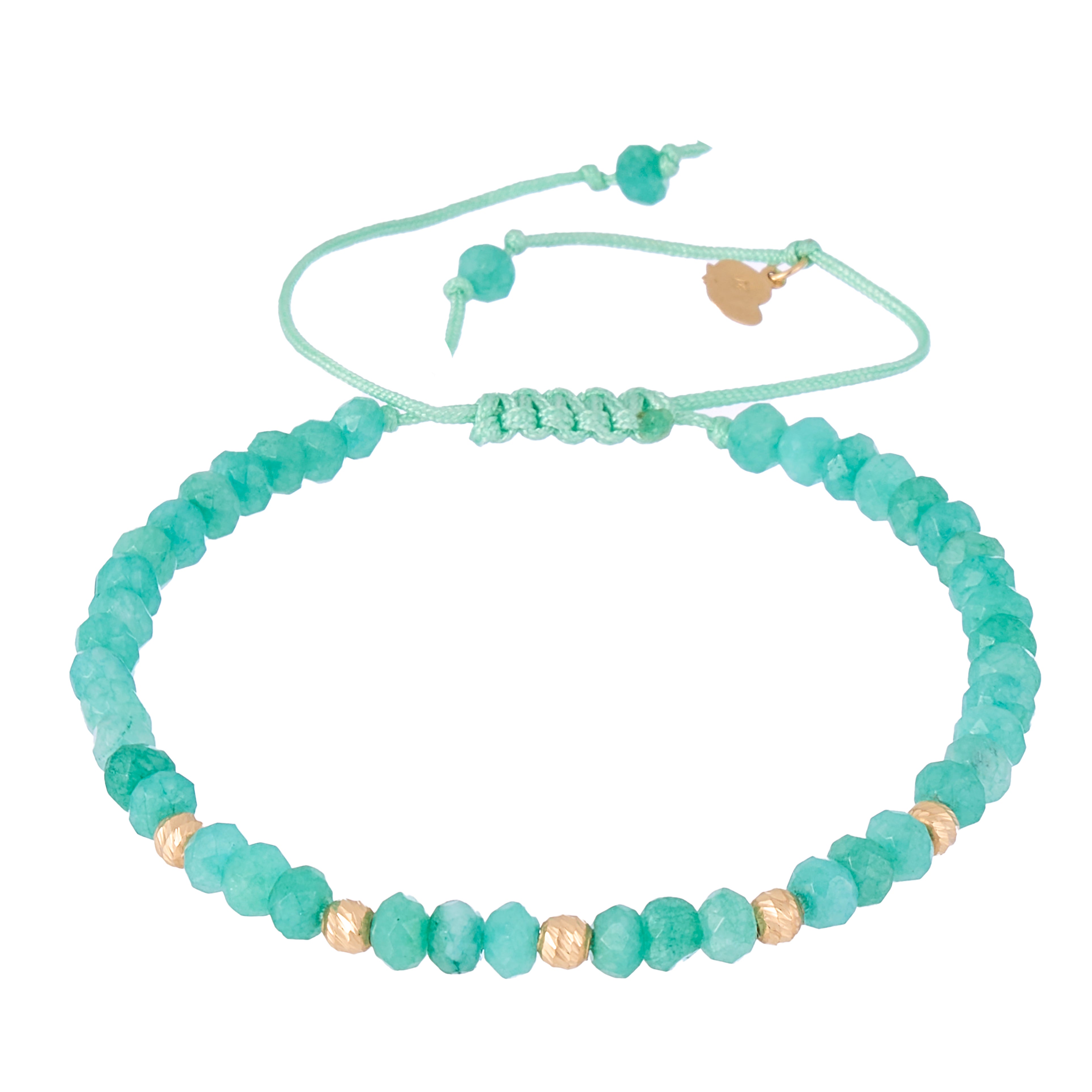 18K Gold and Green Gemstones Bracelet