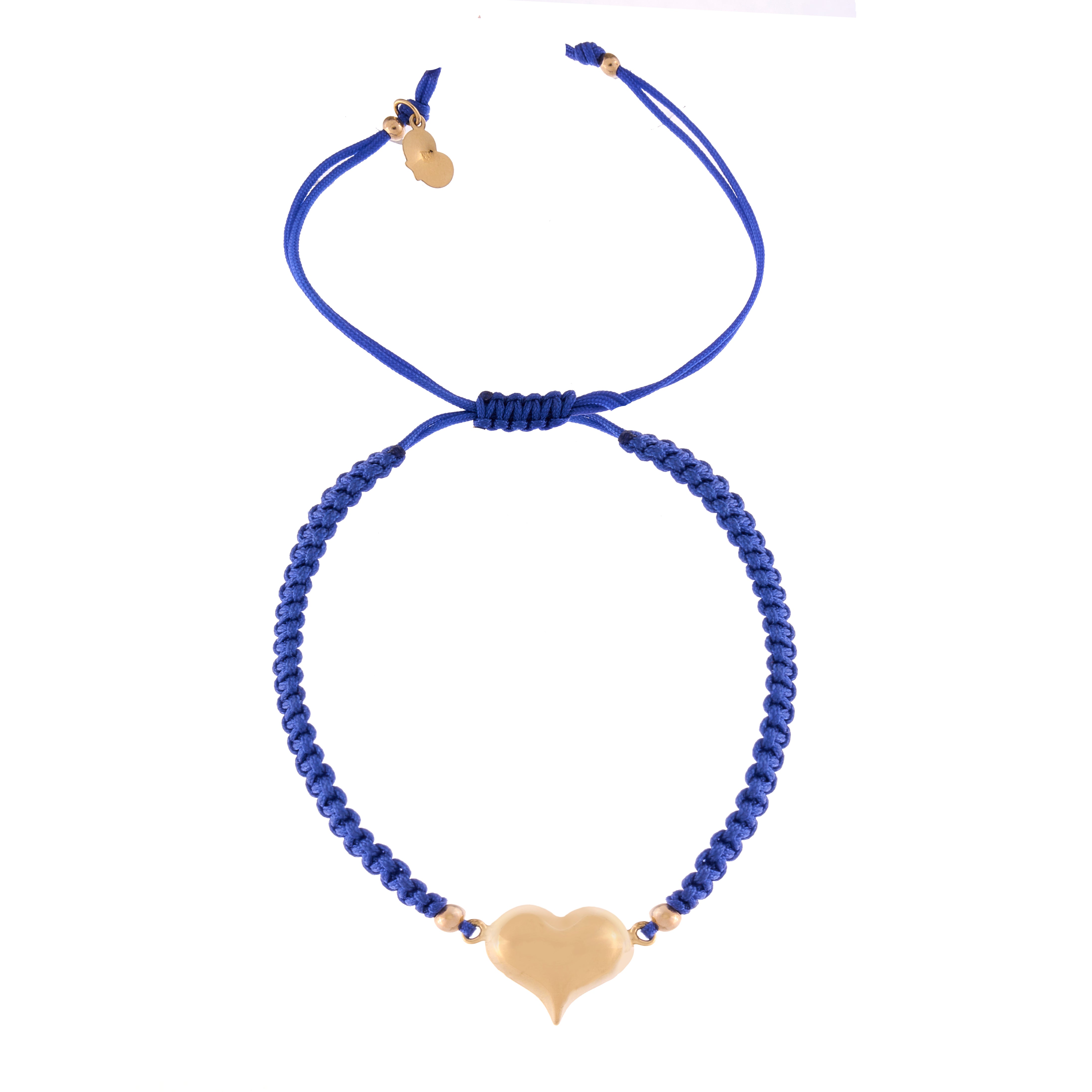 18K Gold Puffy Heart Braided Bracelet