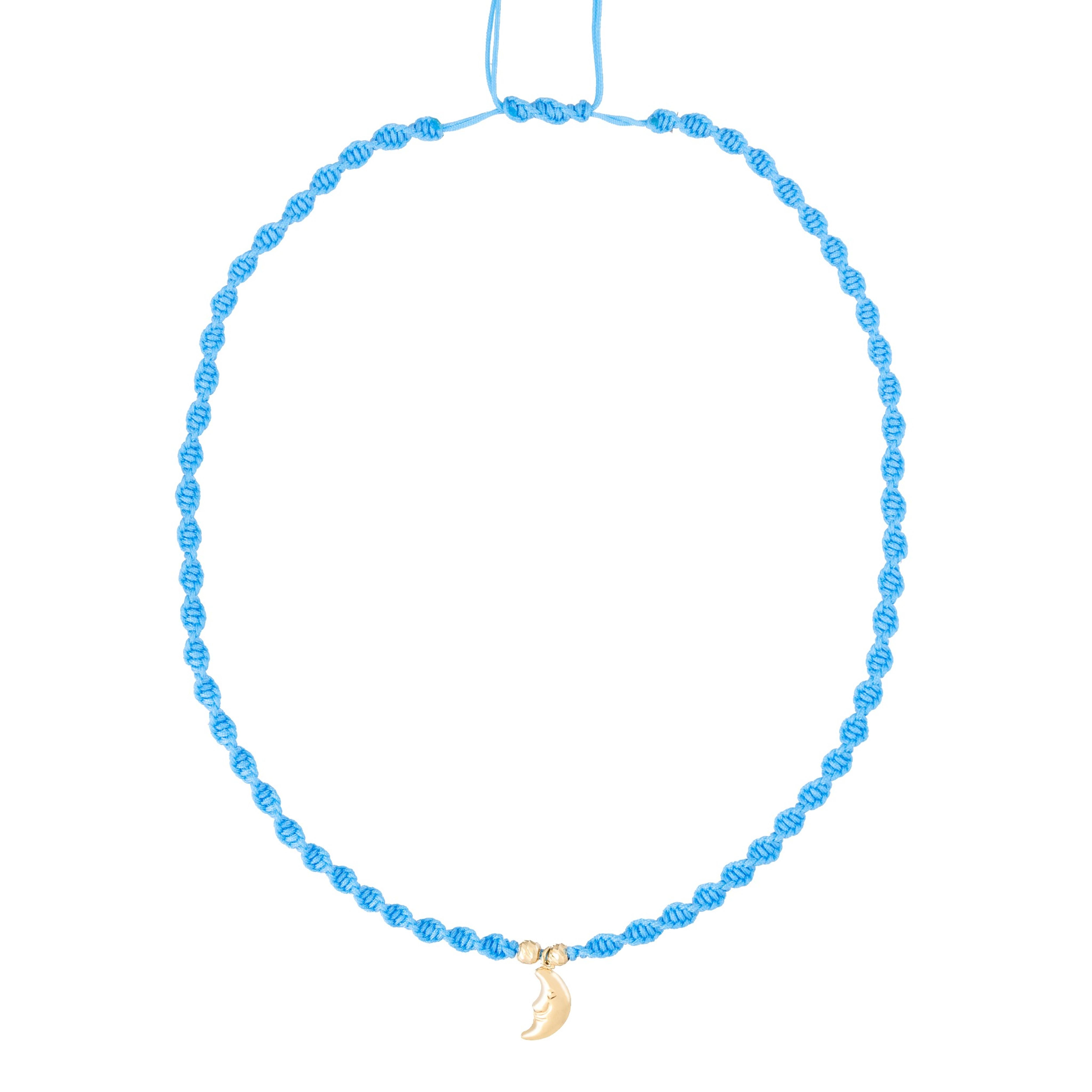 18K Gold Happy Moon Braided Necklace