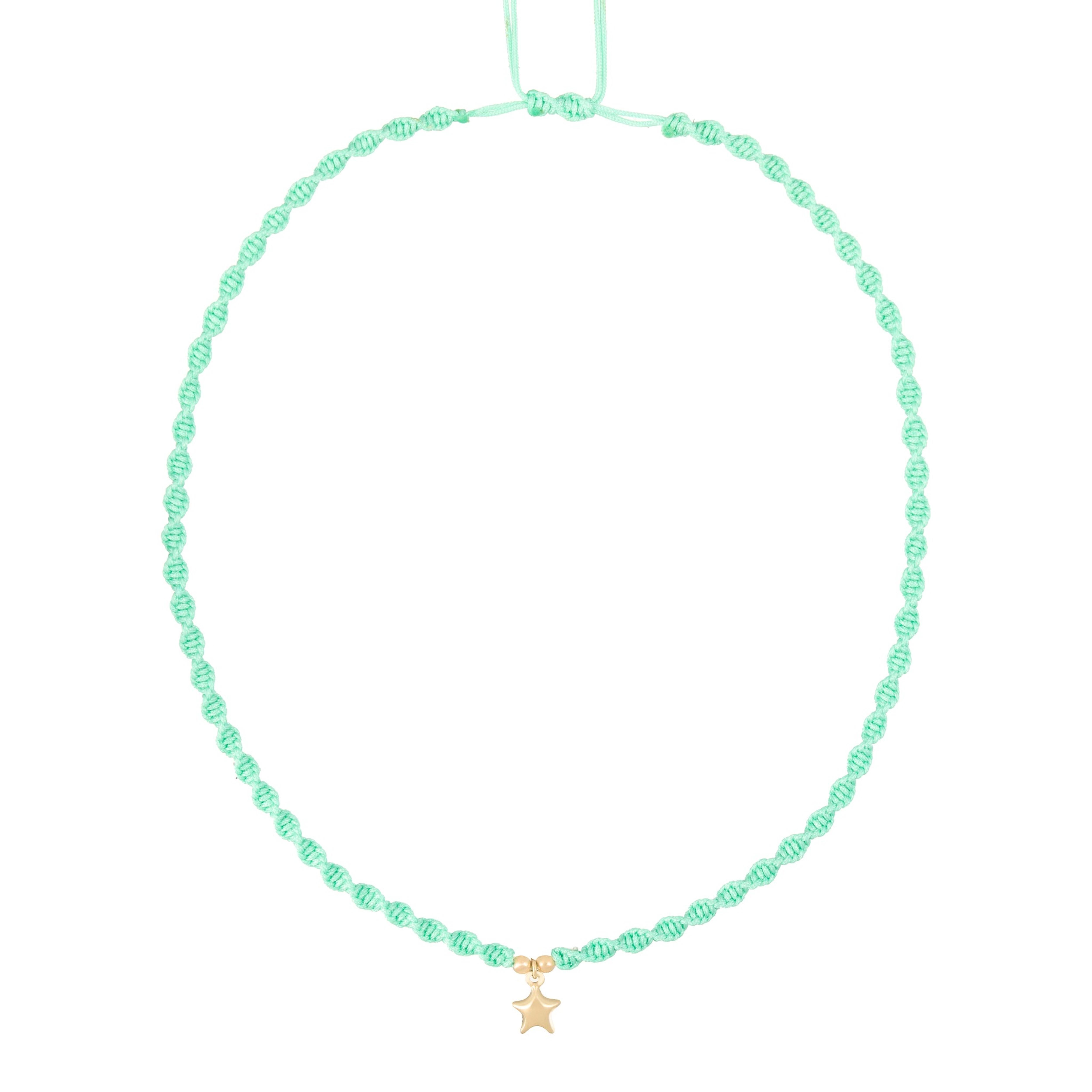 18K Gold 3D Puffy Star Braided Necklace