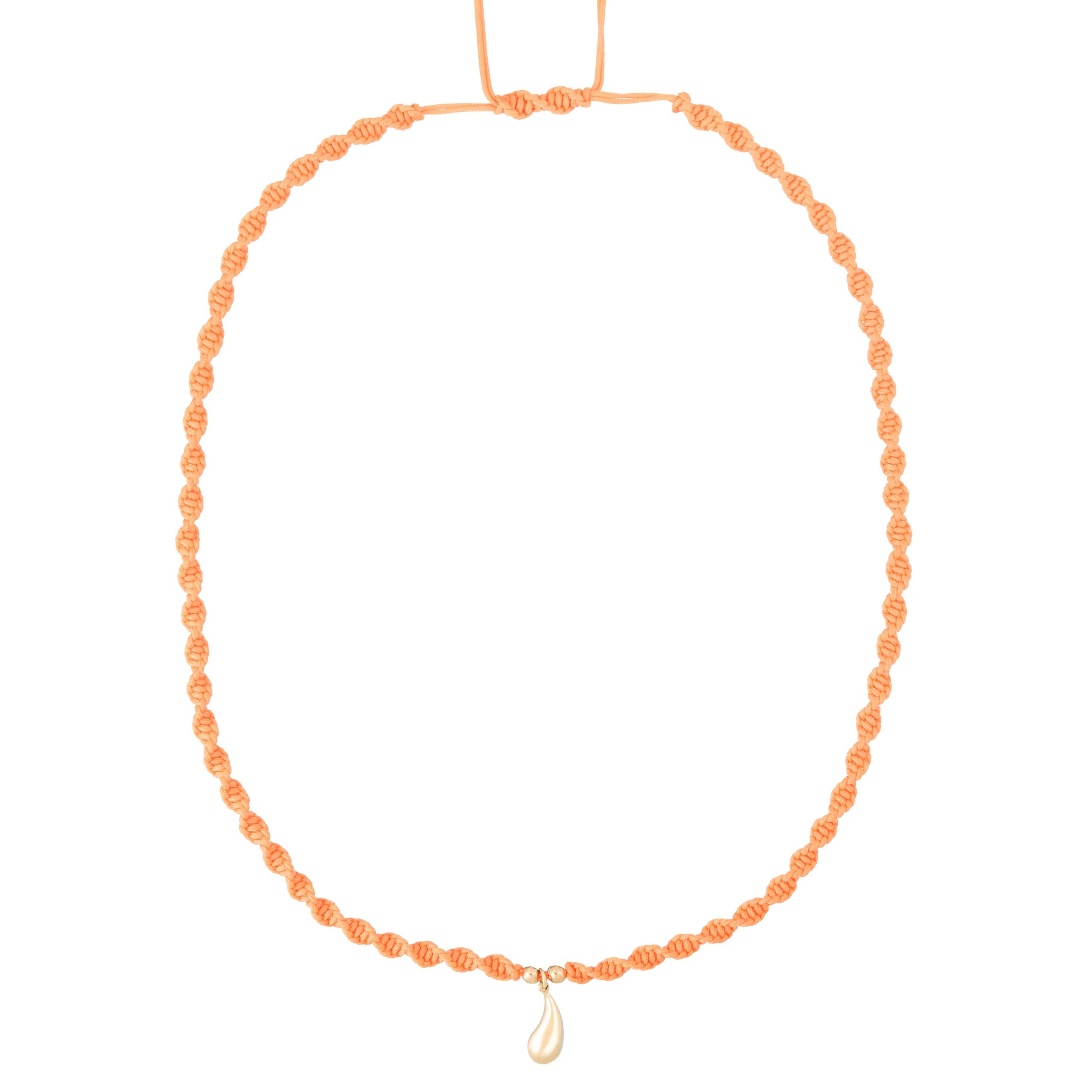 18K Gold Orange Seed Braided Necklace