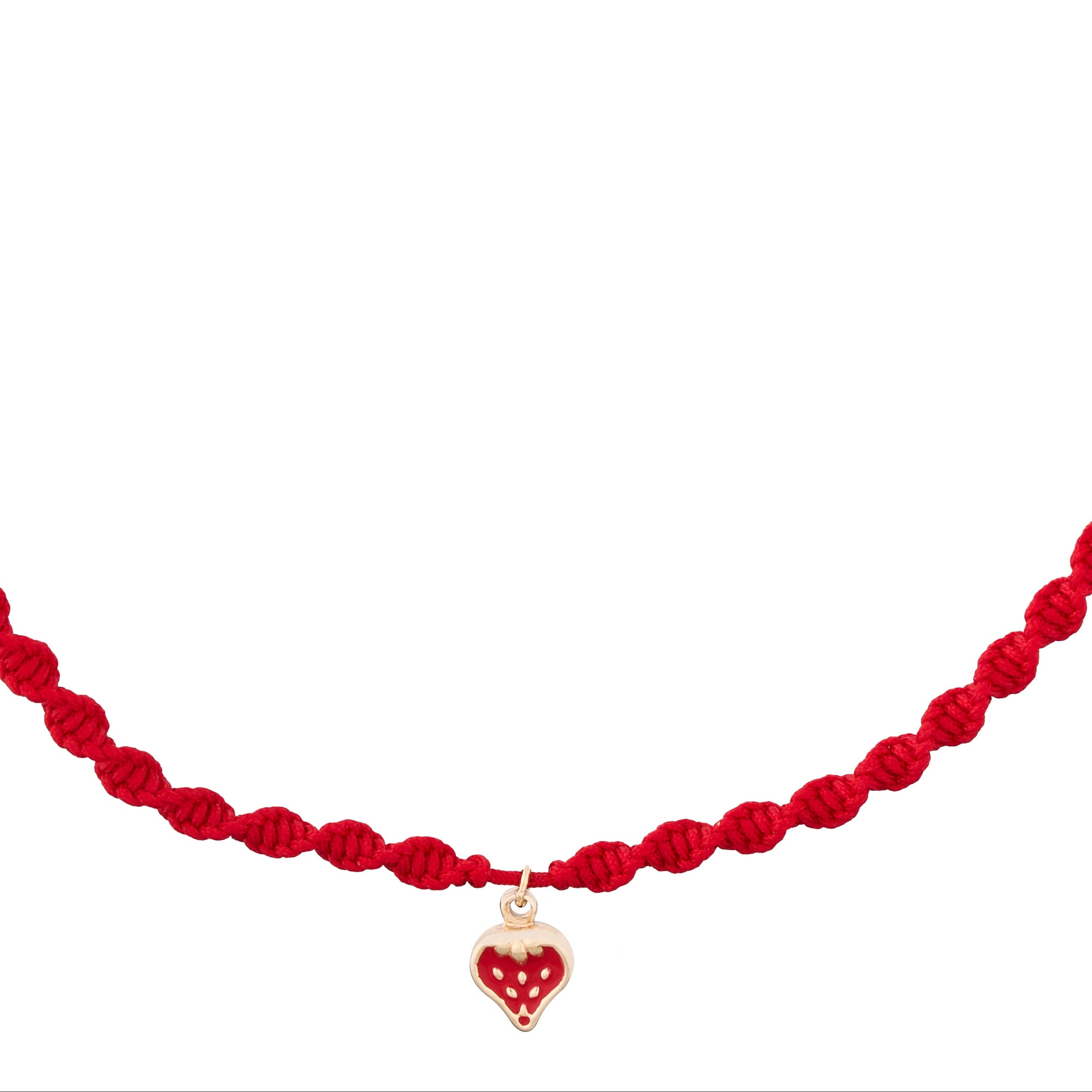 18K Gold Strawberry Braided Children's Necklace