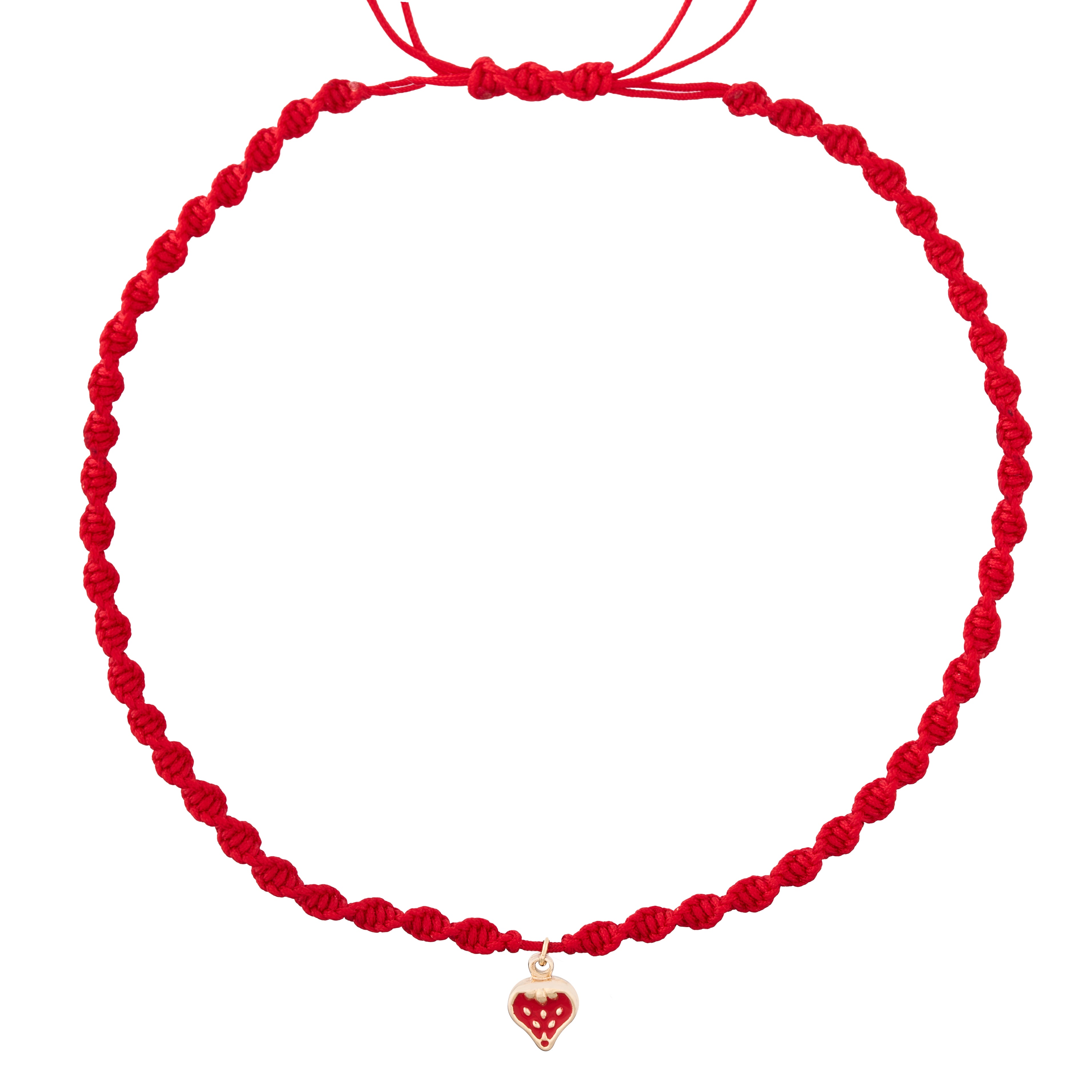 18K Gold Strawberry Braided Children's Necklace