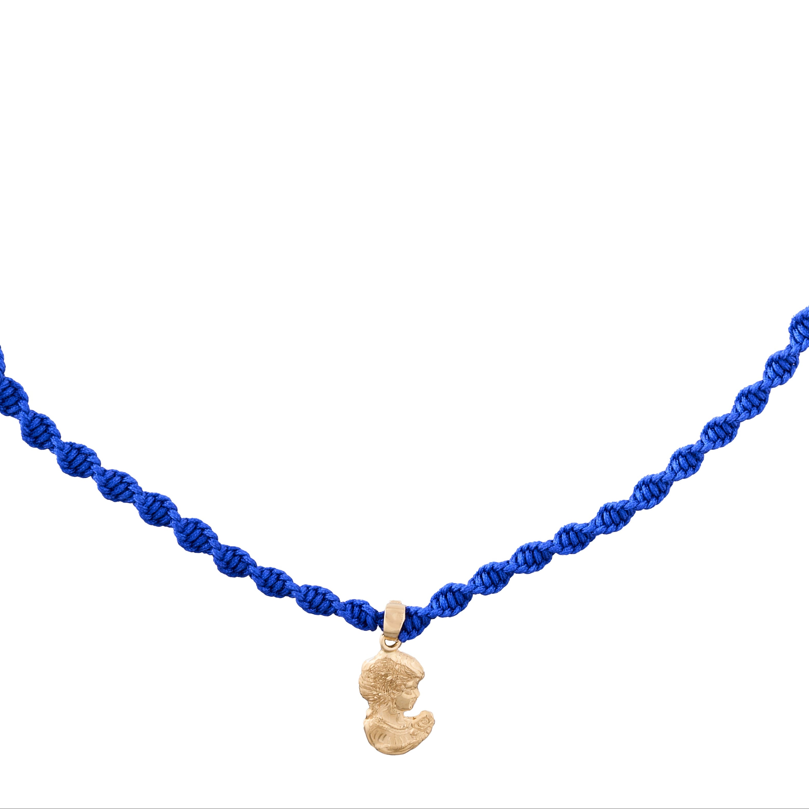 18K Gold Child Charm Braided Necklace