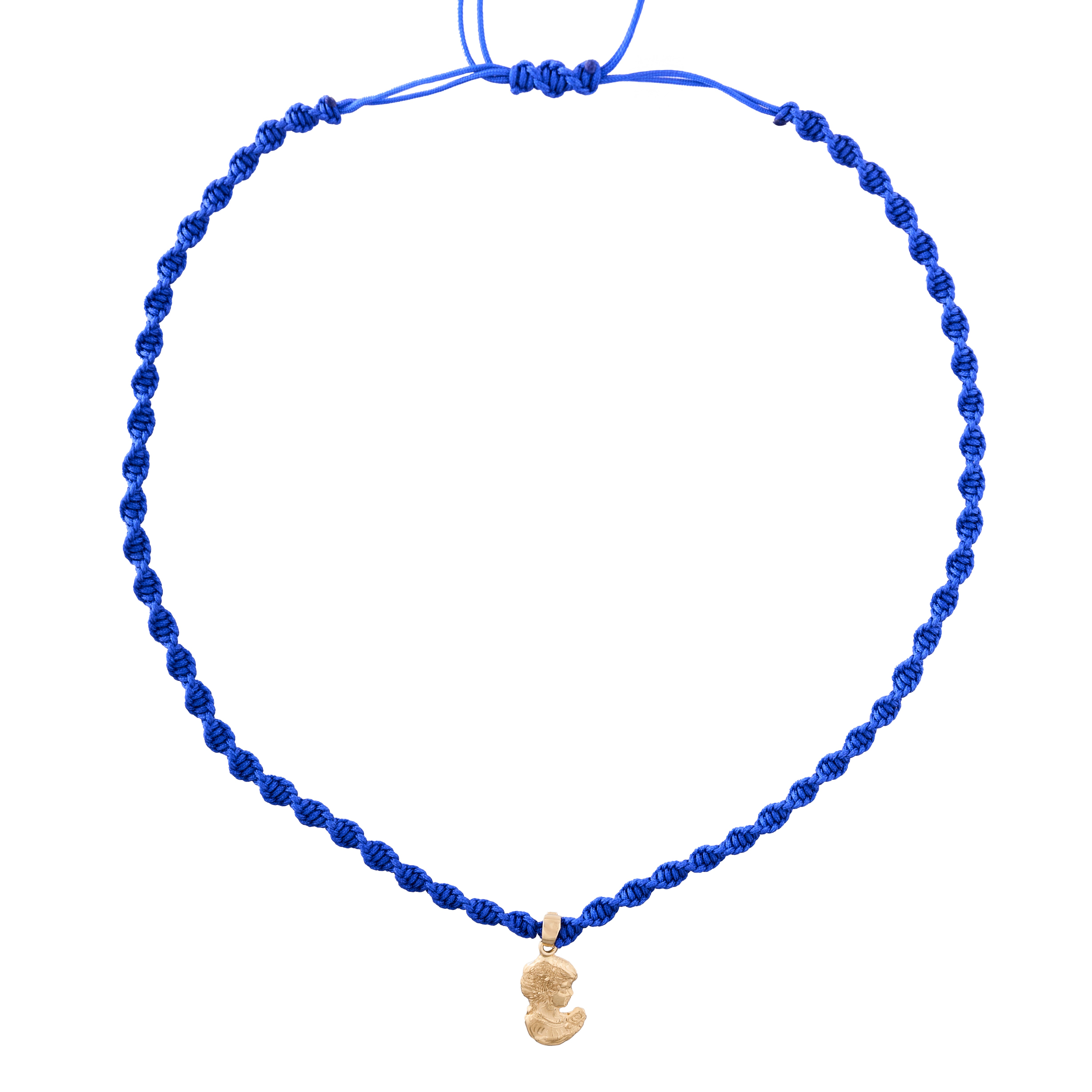 18K Gold Child Charm Braided Necklace