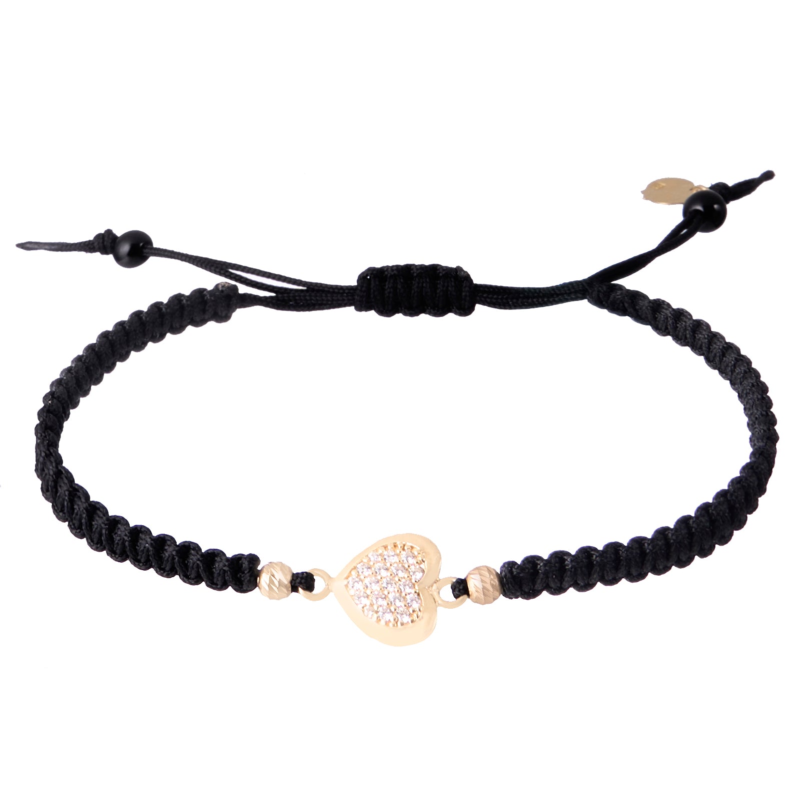 18K Gold Mini Heart Braided Bracelet