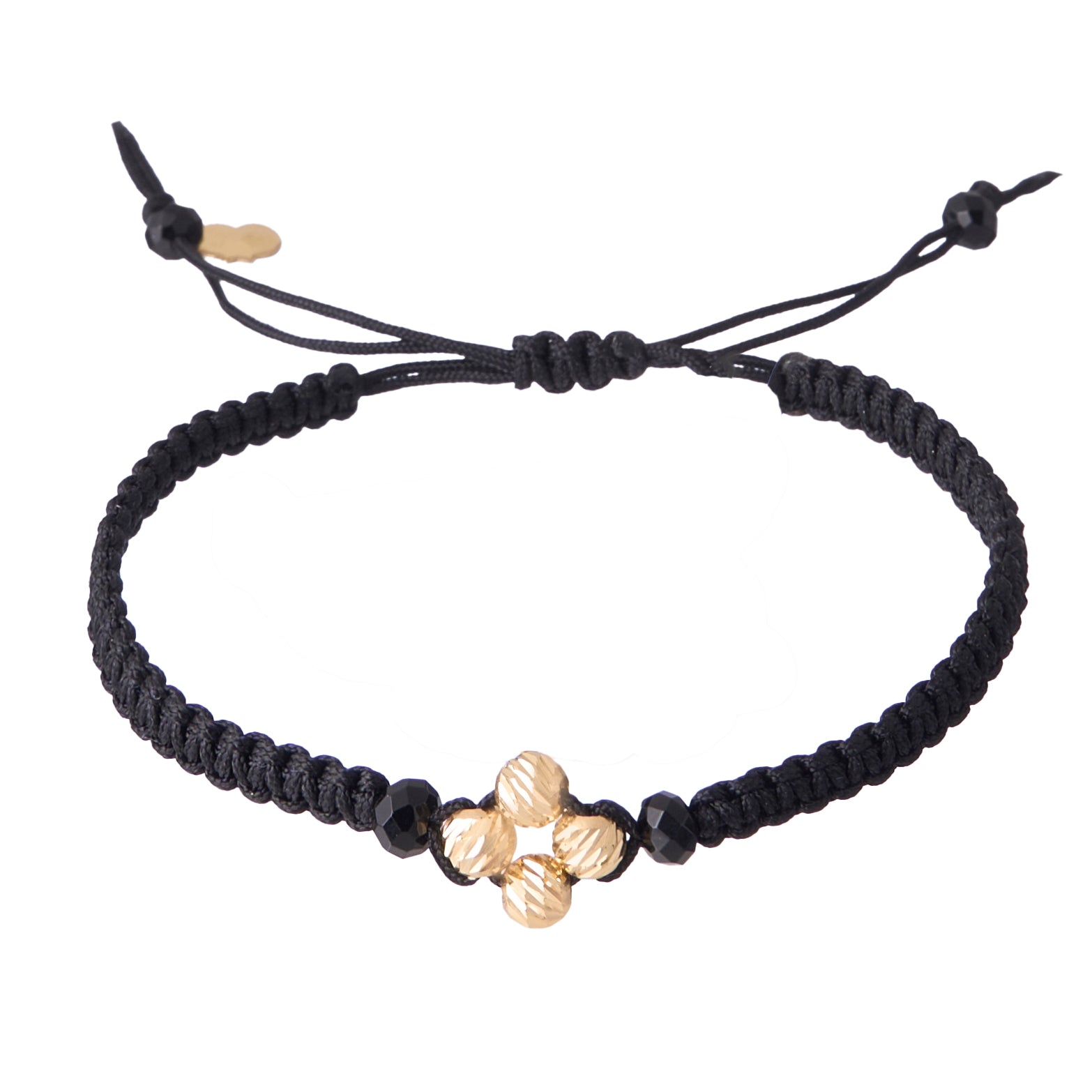 18K Gold Beads Cross Braided Bracelet