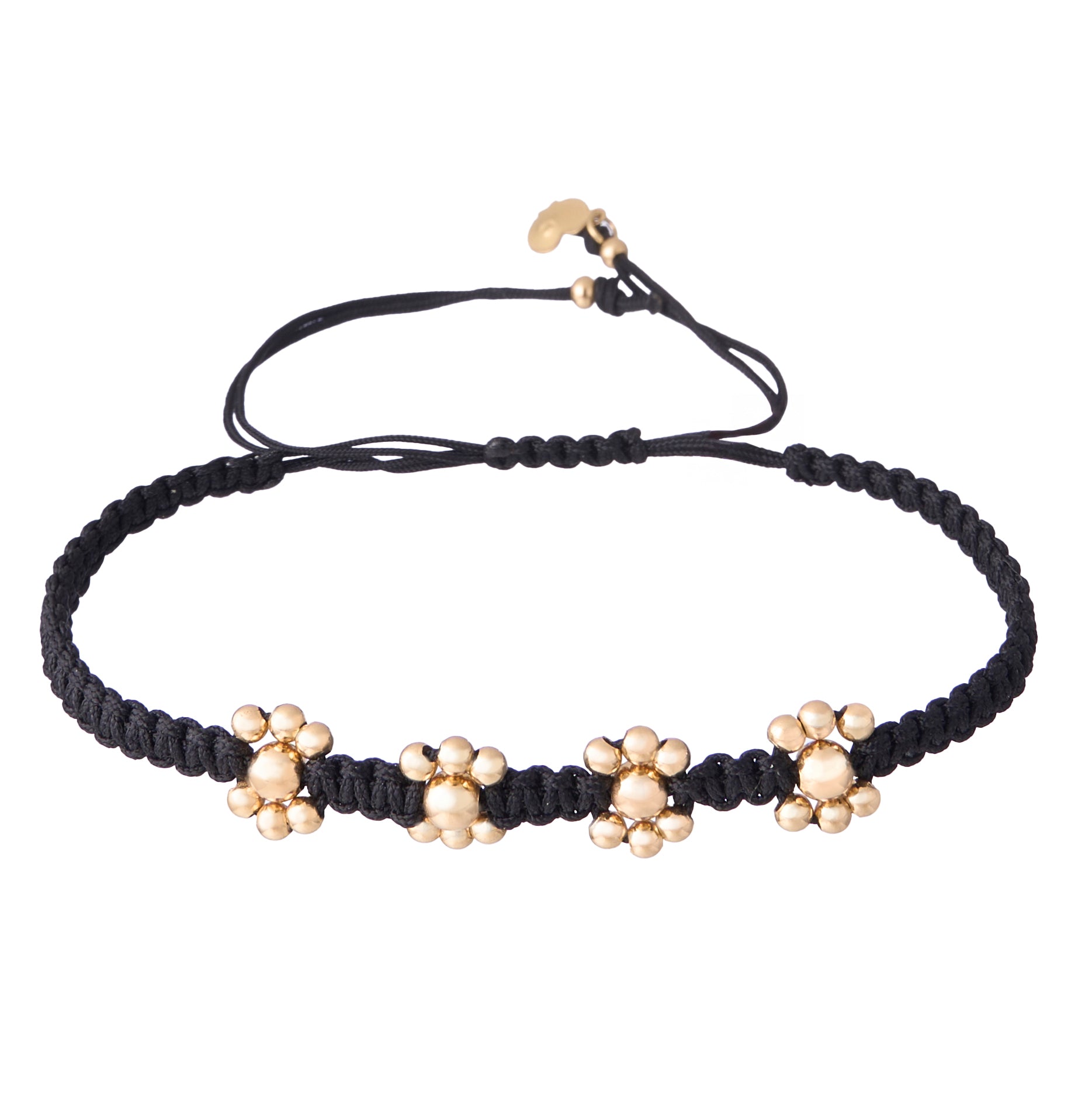 18K Gold Flowers Braided Bracelet
