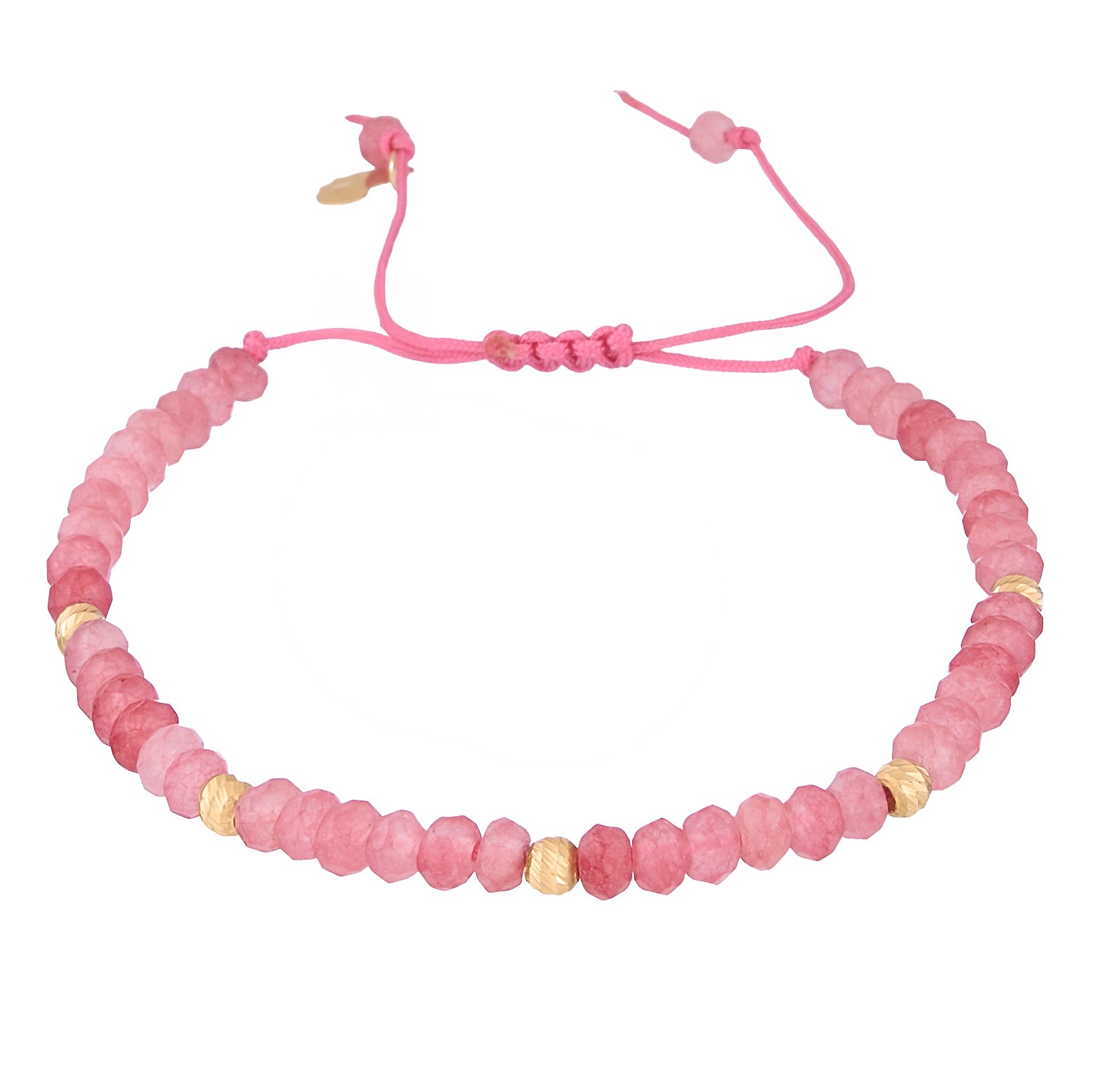18K Gold and Light Pink Gemstones Bracelet
